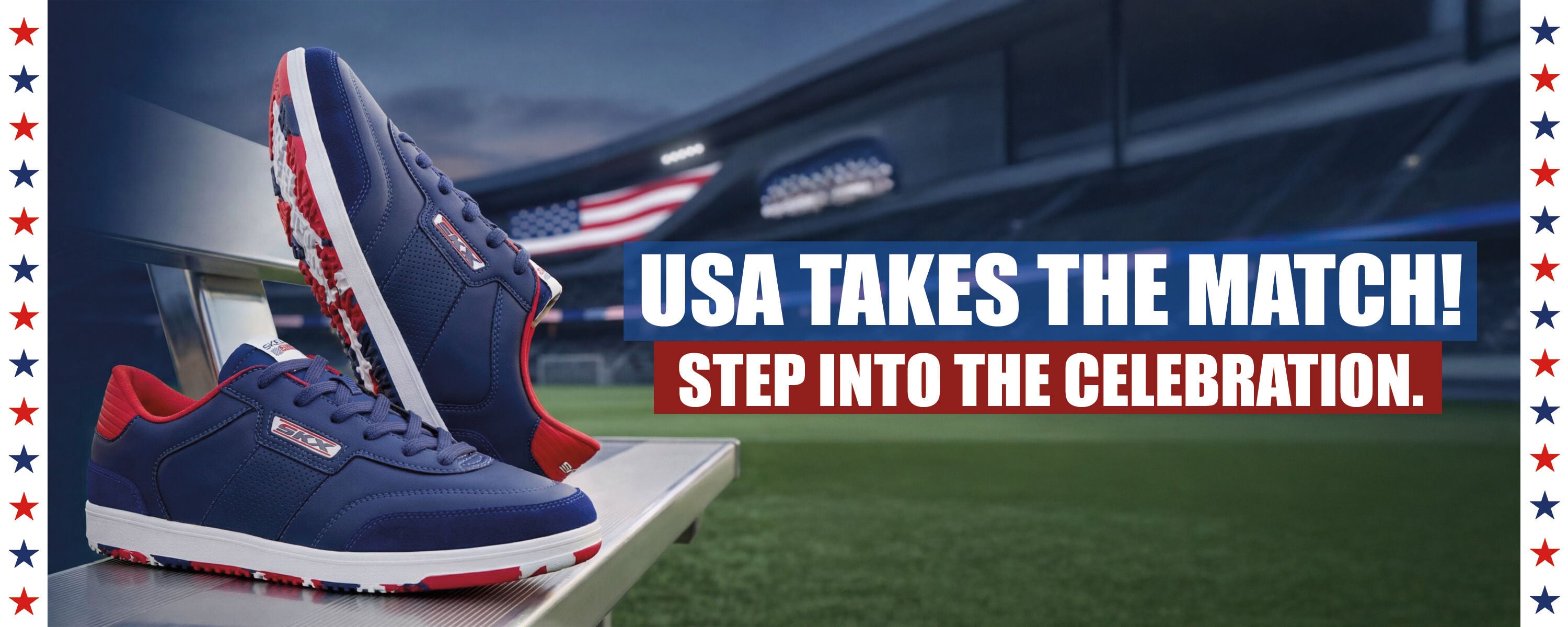USA Blue Shoe Banner