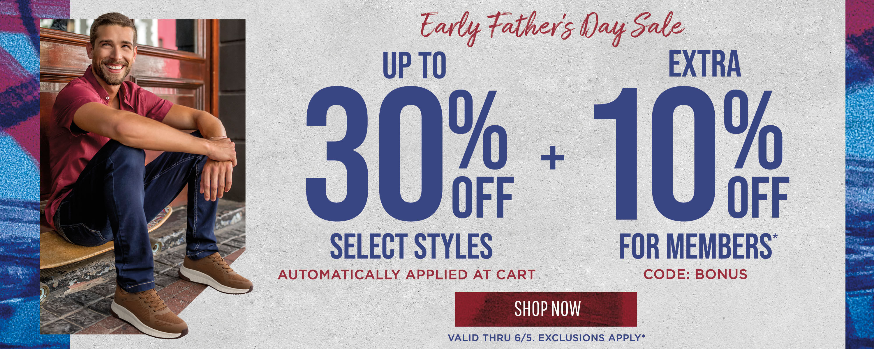 Early Father's Day Sale! Up to 30% off Select Styles, price as marked. Plus Members Take an Extra 10% off Regular Priced & Sale Items, with Code: BONUS. Valid thru 6/5*