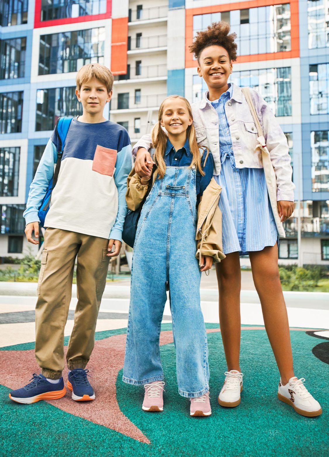 kids wearing skechers