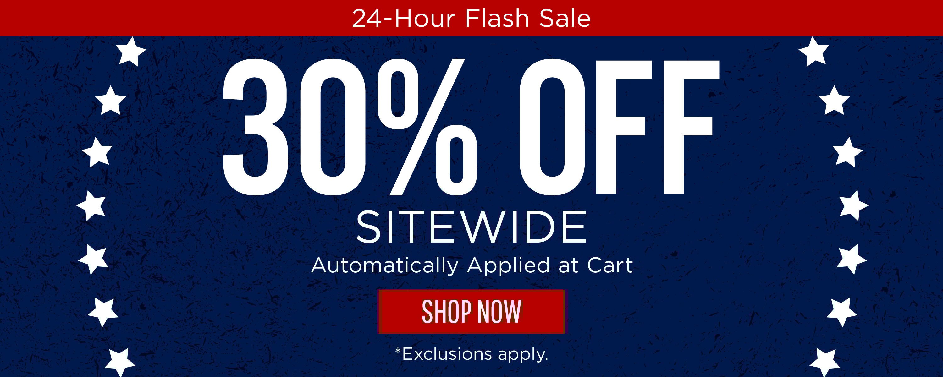 30% off Sitewide, auto applied at cart*