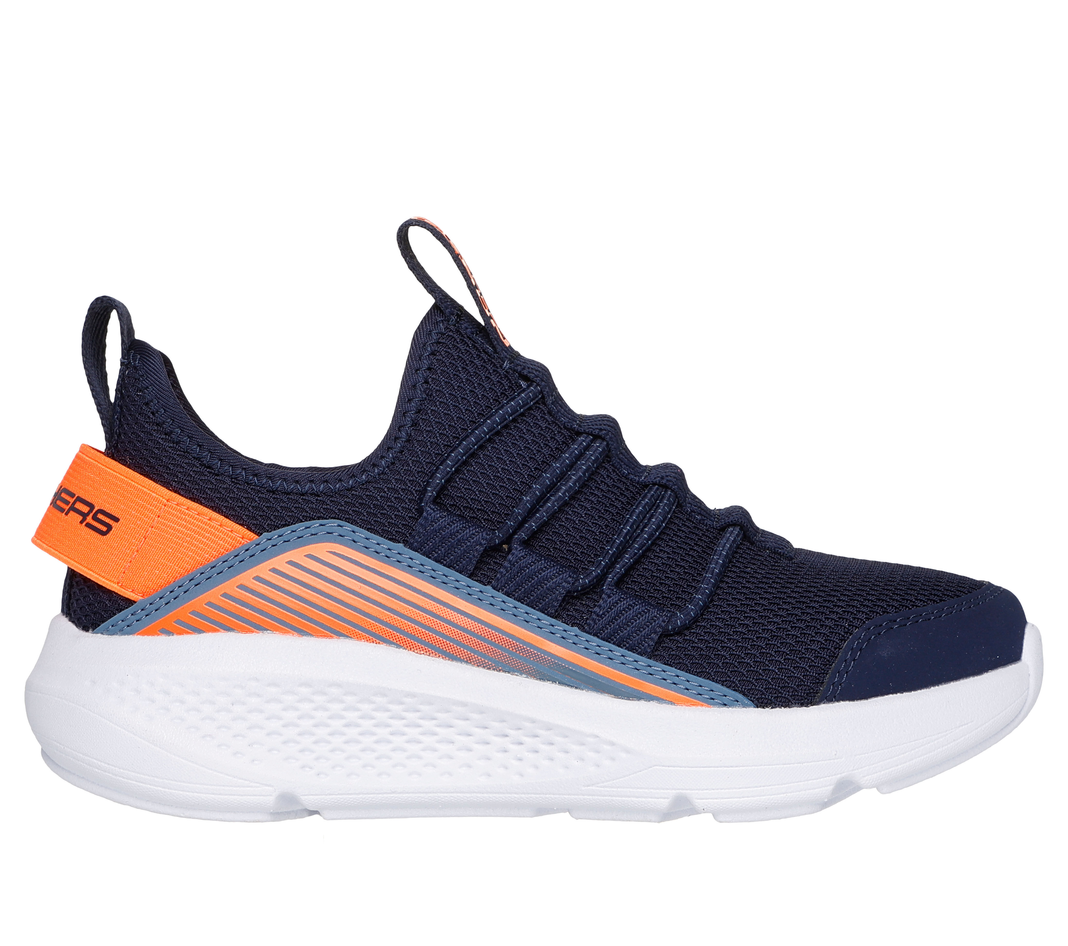 Skechers Boy s Go Run Elevate Sneaker Size 12.0 Navy Orange Textile Synthetic Machine Washable