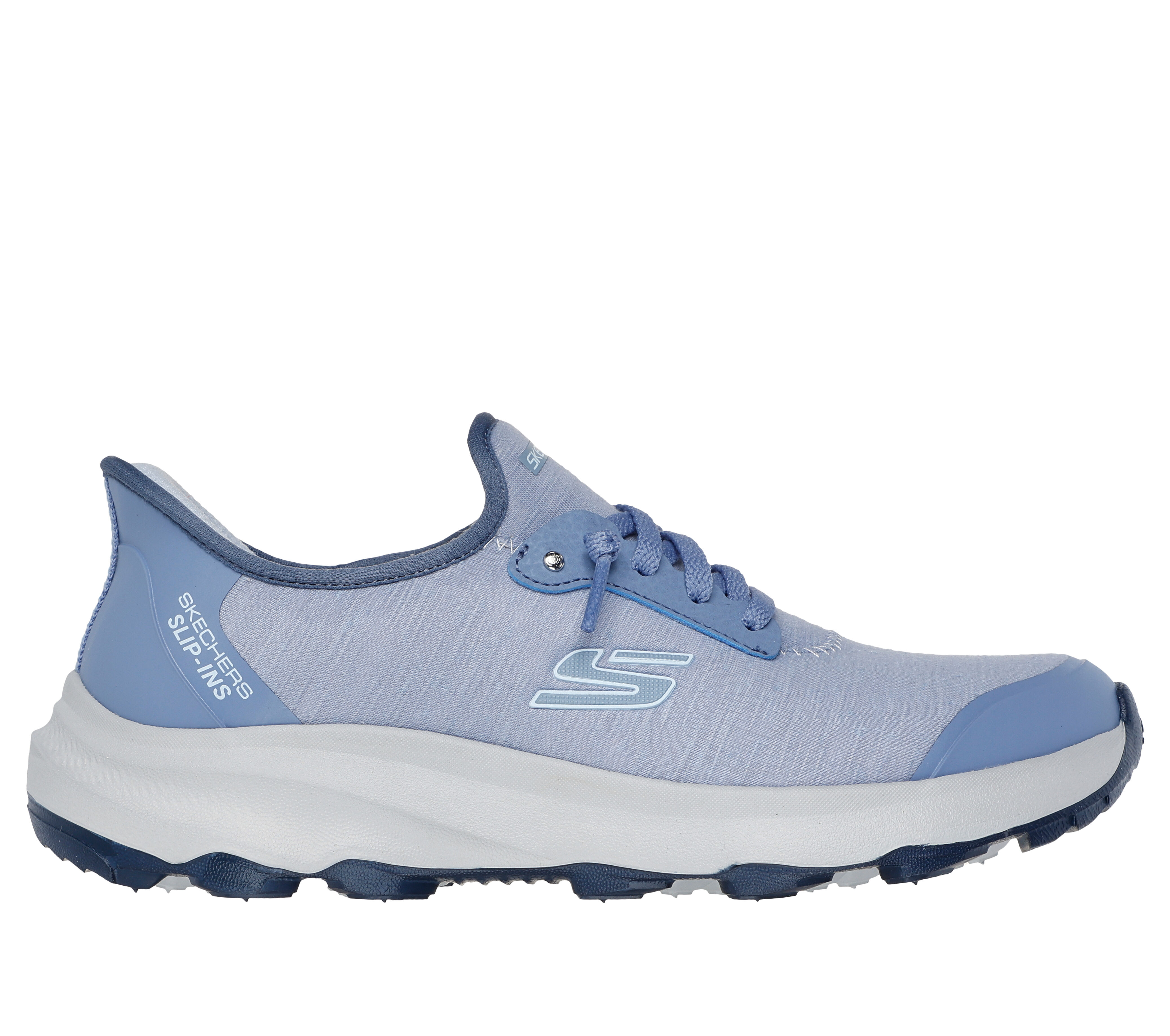 Skechers Women s Slip ins Ridge Oak Sneaker Size 10.0 Light Blue Textile Synthetic Metal Vegan