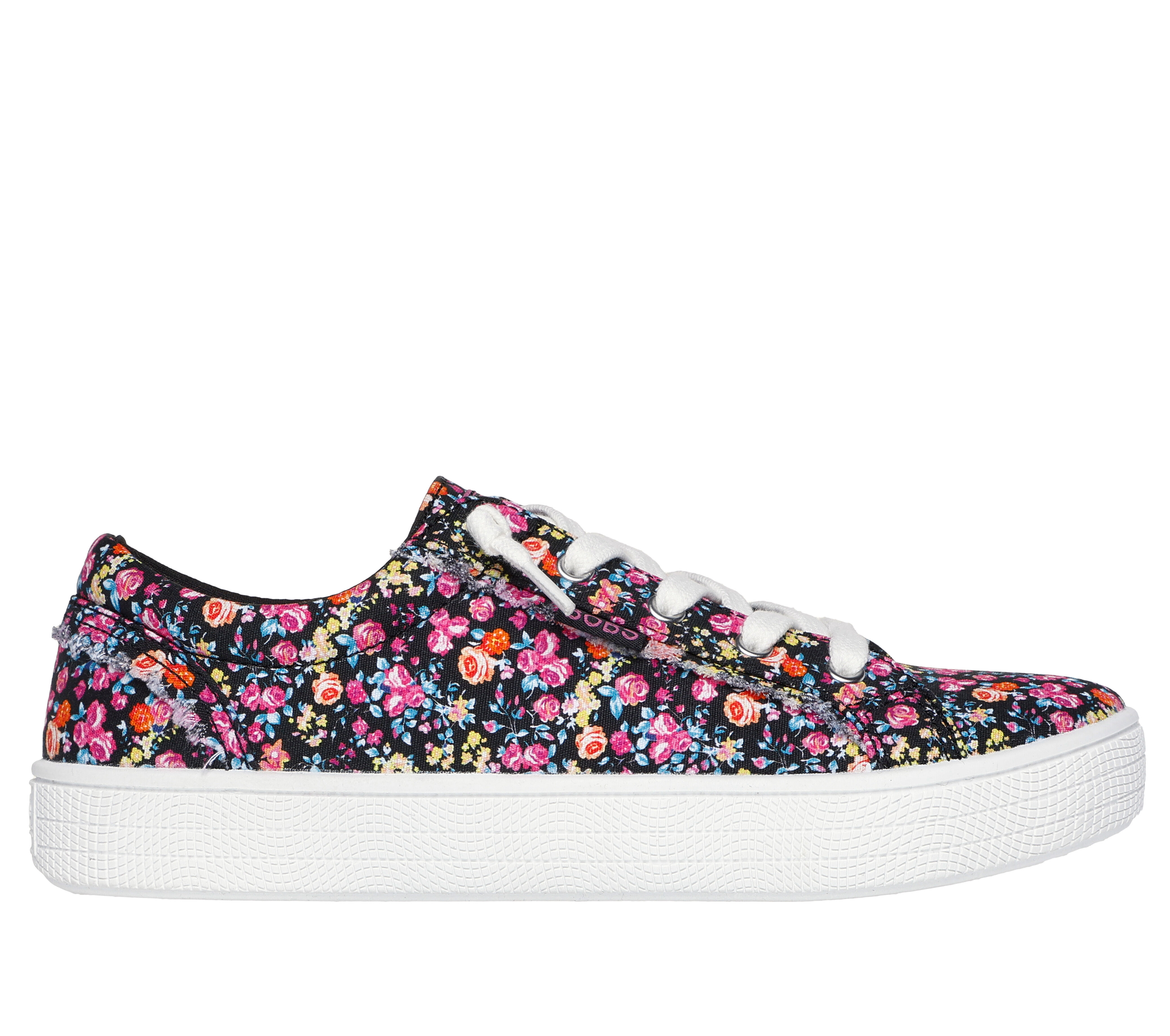Skechers Women s Bobs B Extra Cute Floral Night Sneaker Size 11.0 Black Textile Metal Vegan Machine Washable