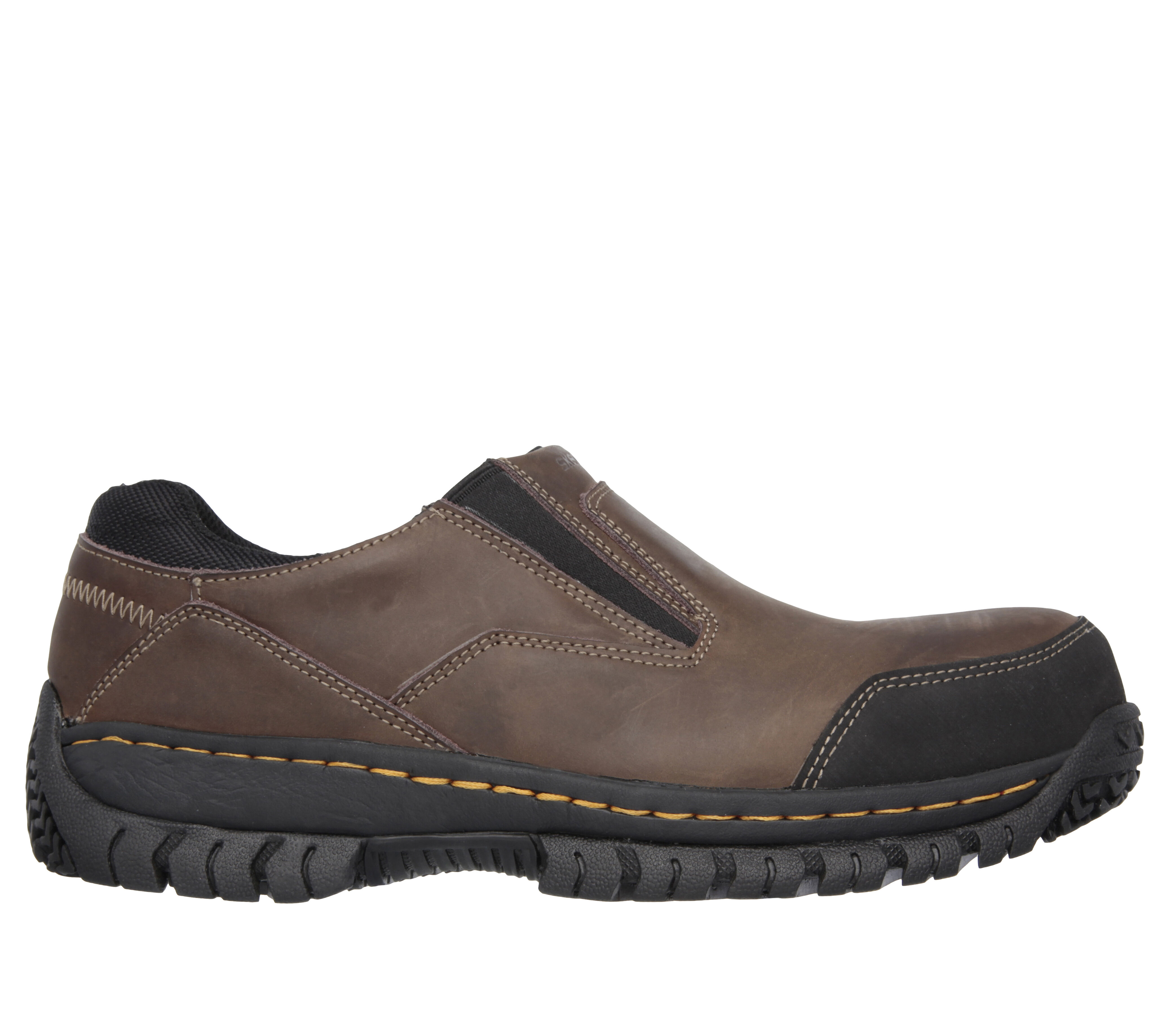 skechers relaxed fit leather slip on