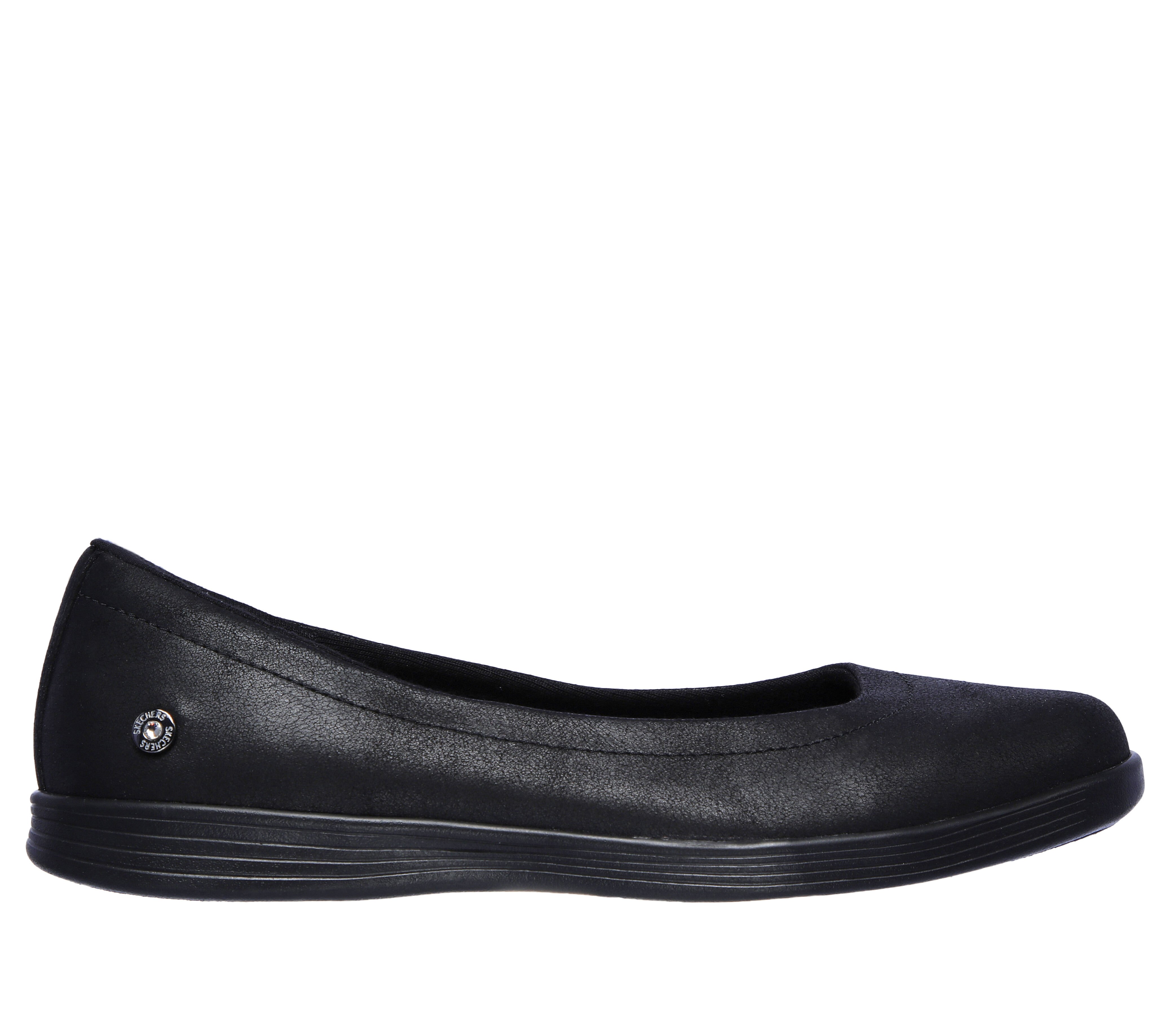 skechers all black leather shoes