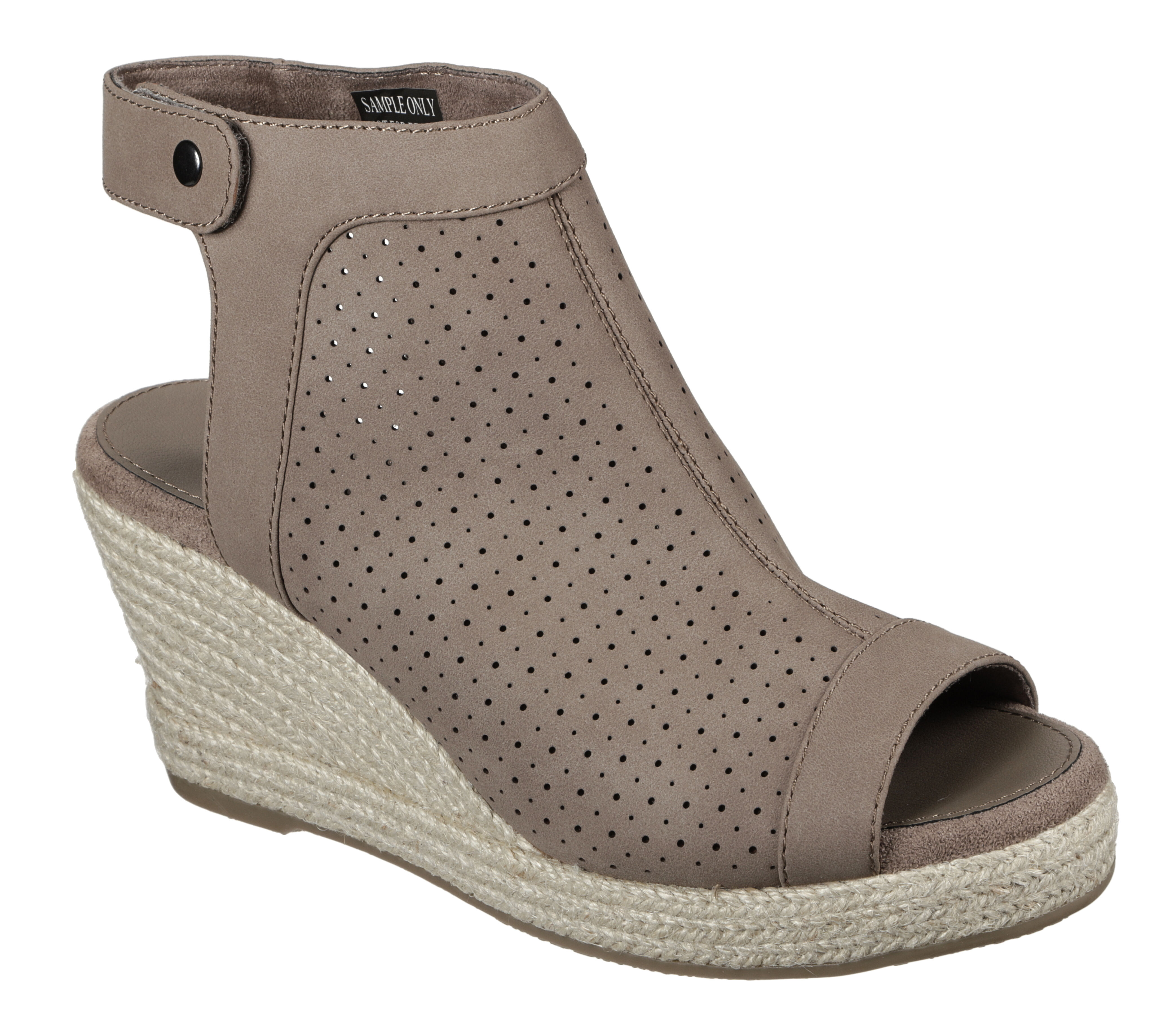 skechers perforated suede wedges