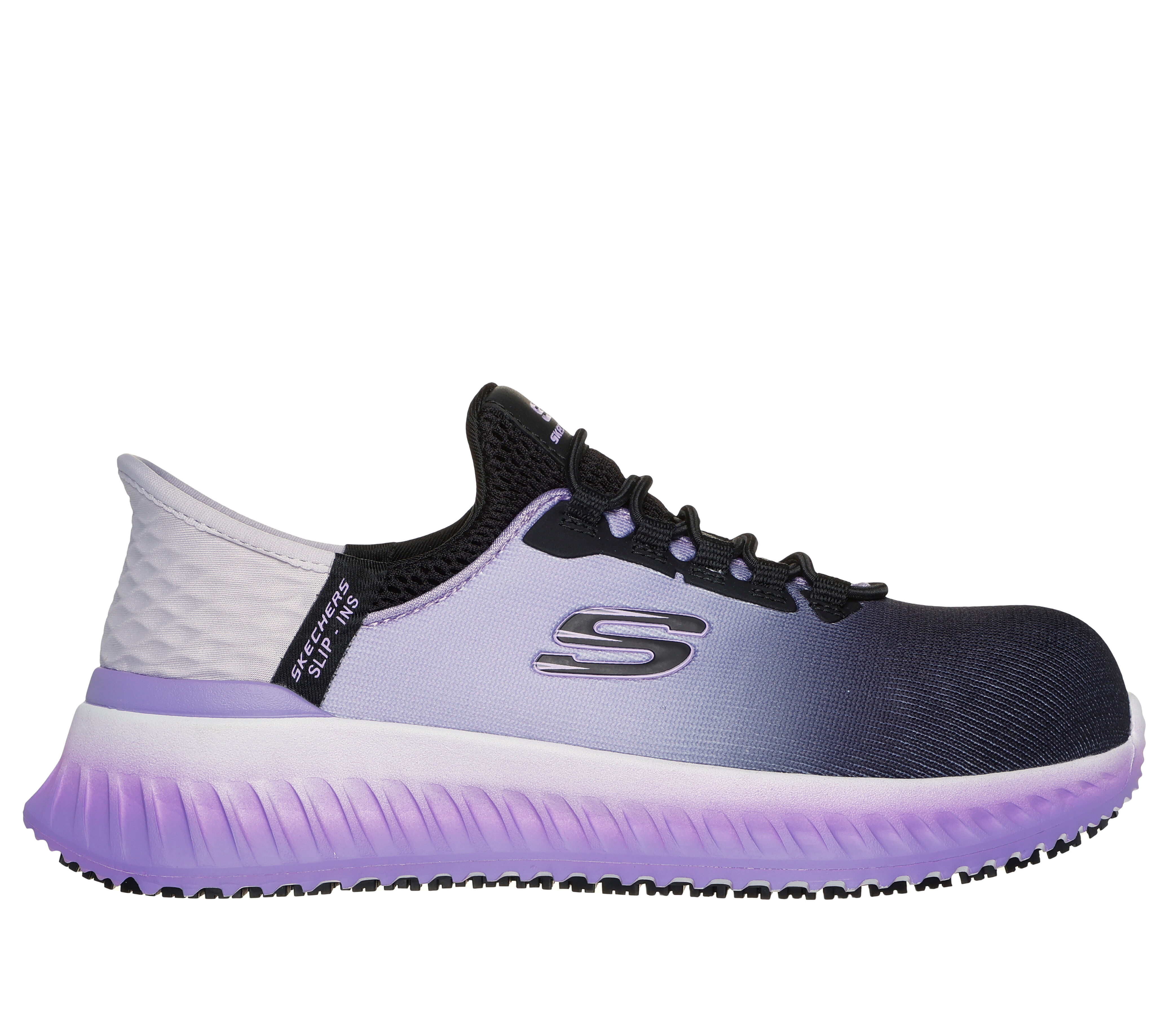 Black and purple skechers on sale