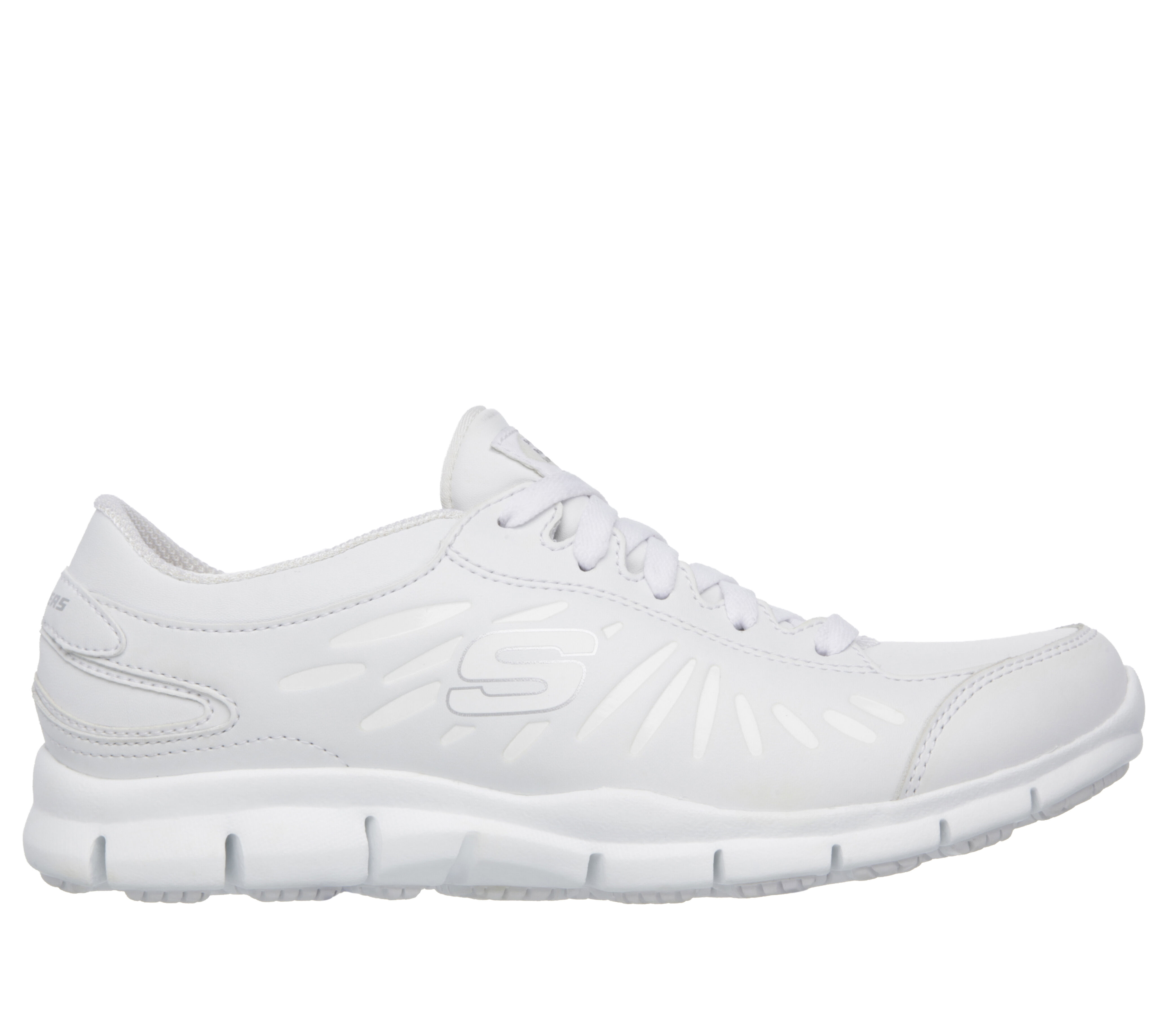 skechers slip on white