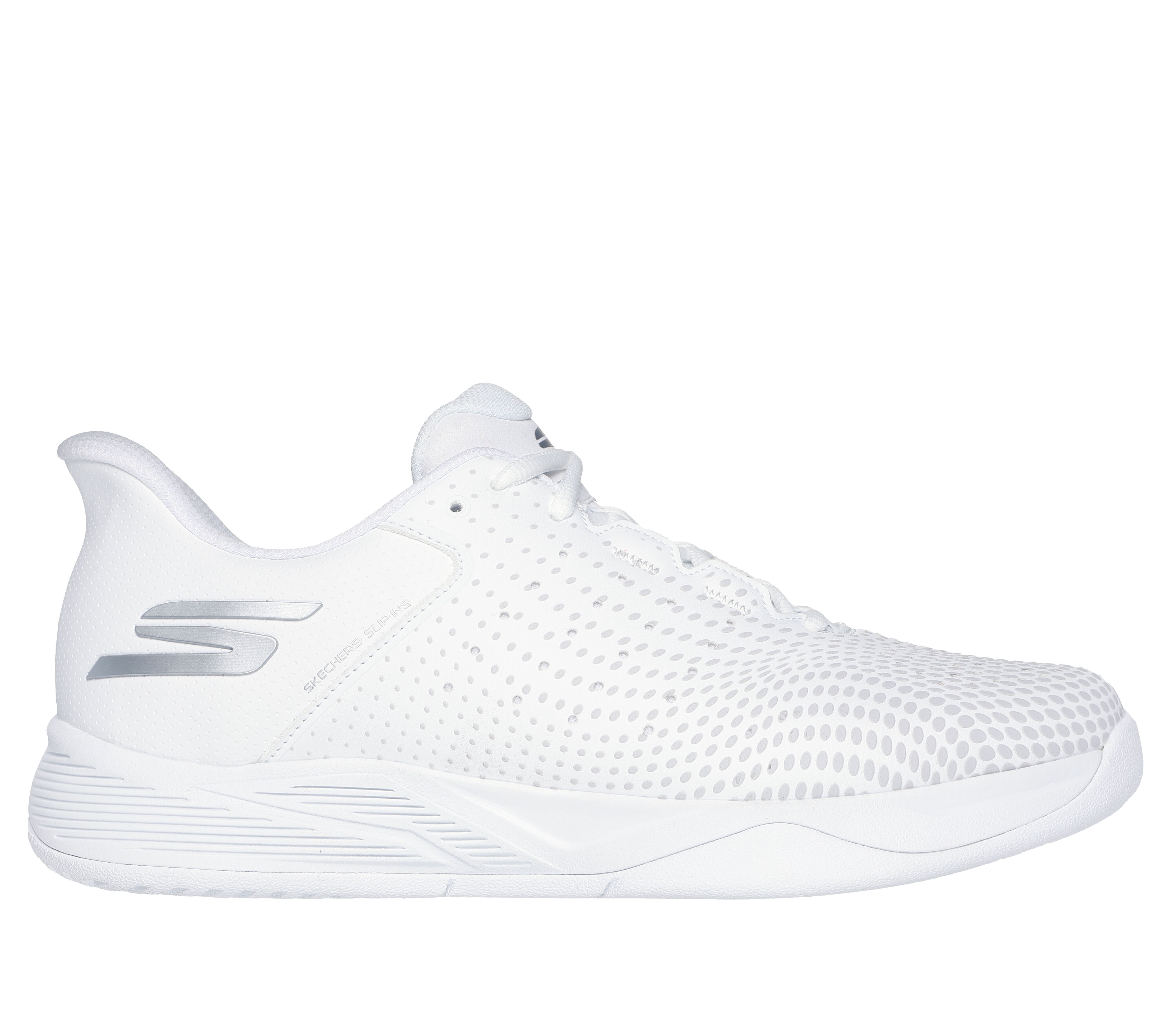 Skechers mens white slip ons hotsell