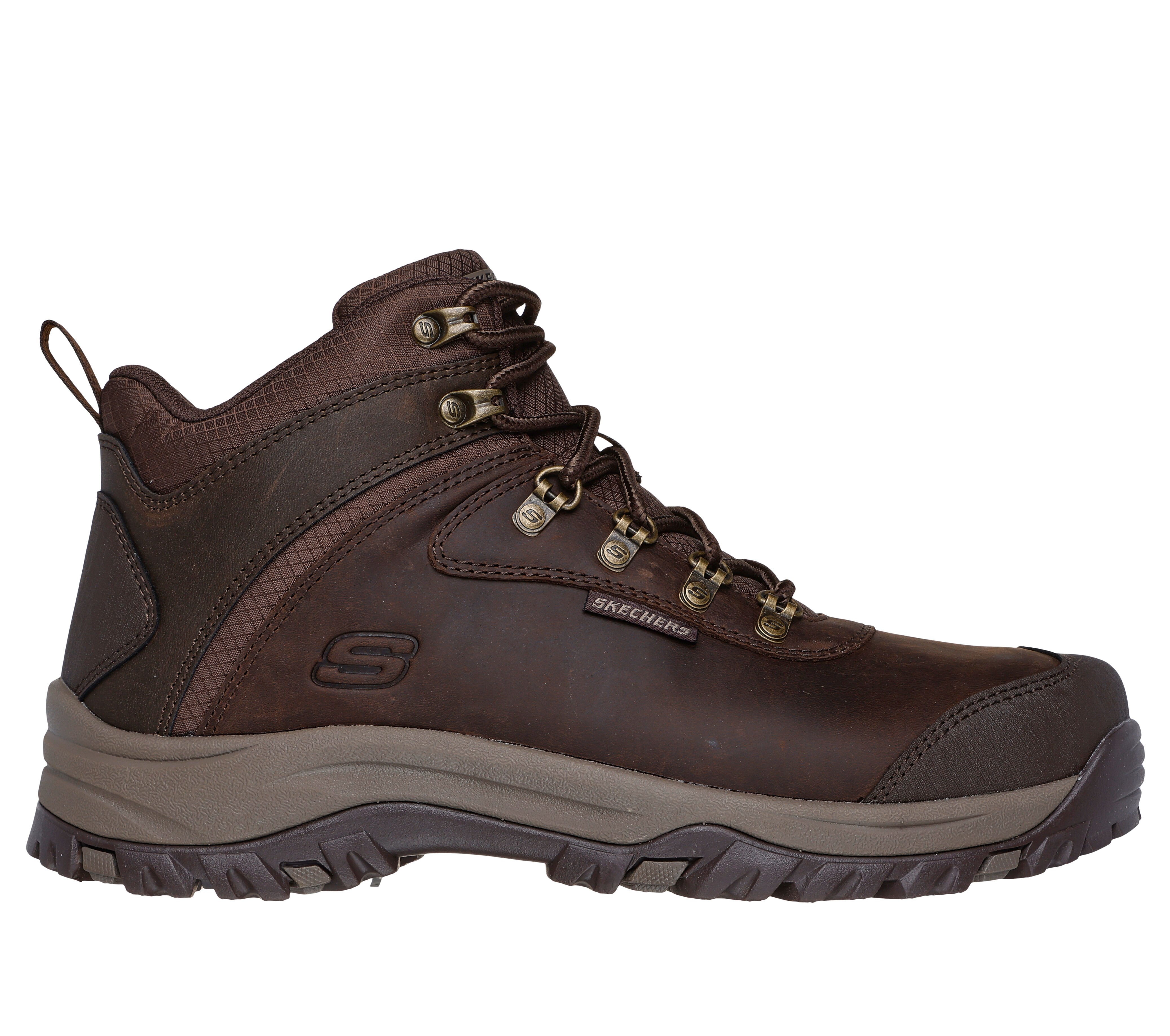 Skechers Men s Relaxed Fit Relment Lennox Boots Size 11.0 Cocoa Leather Synthetic Textile