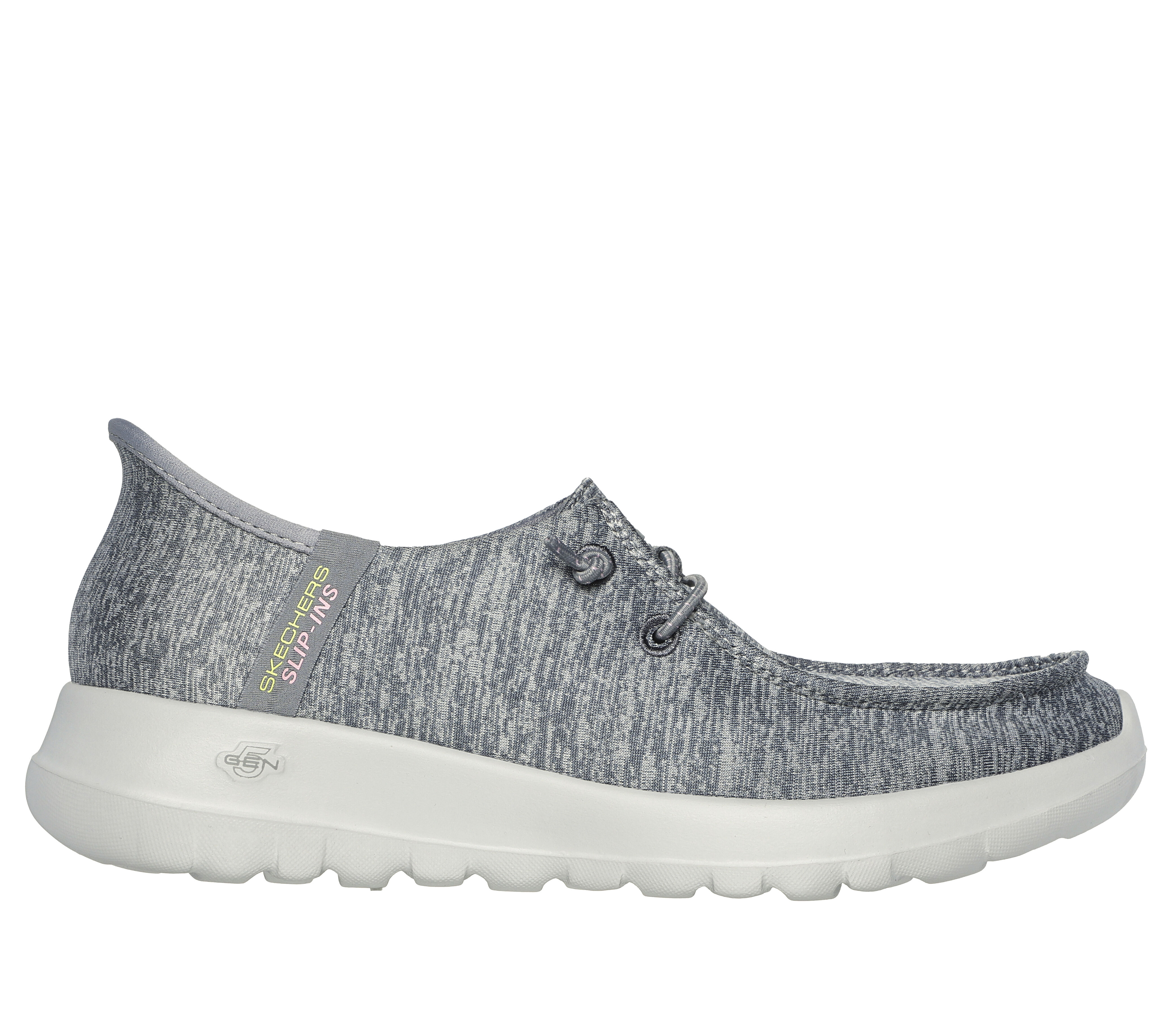 Skechers Women s Slip ins Go Walk Joy Ibis Slip On Shoes Size 9.0 Wide Gray Textile Synthetic Machine Washable