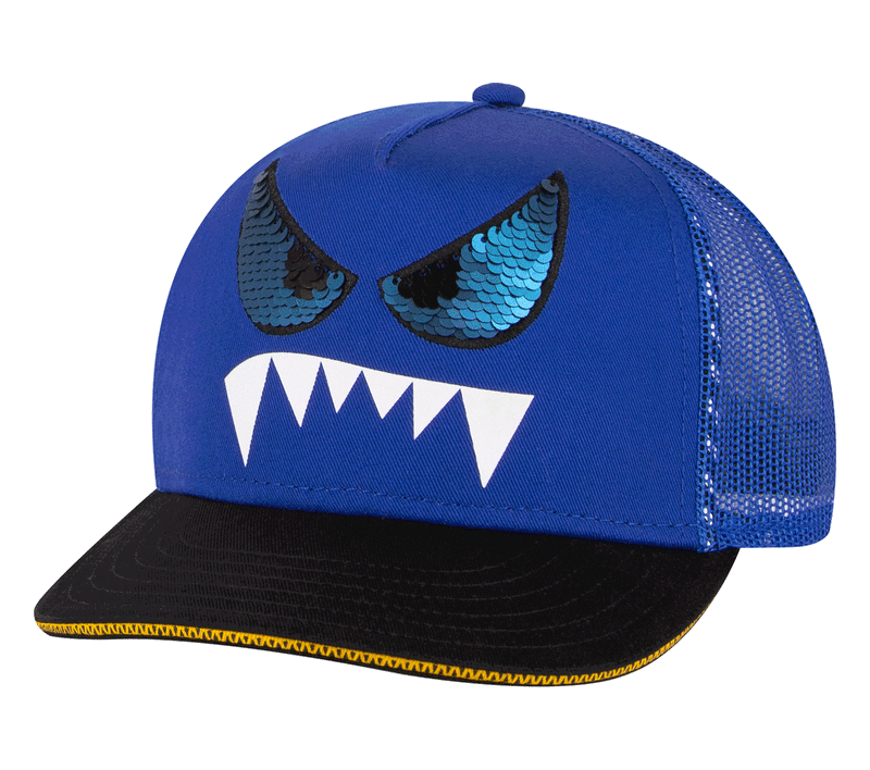 Skechers Monster Eyes Trucker Hat, BLUE  /  BLACK, largeimage number 0