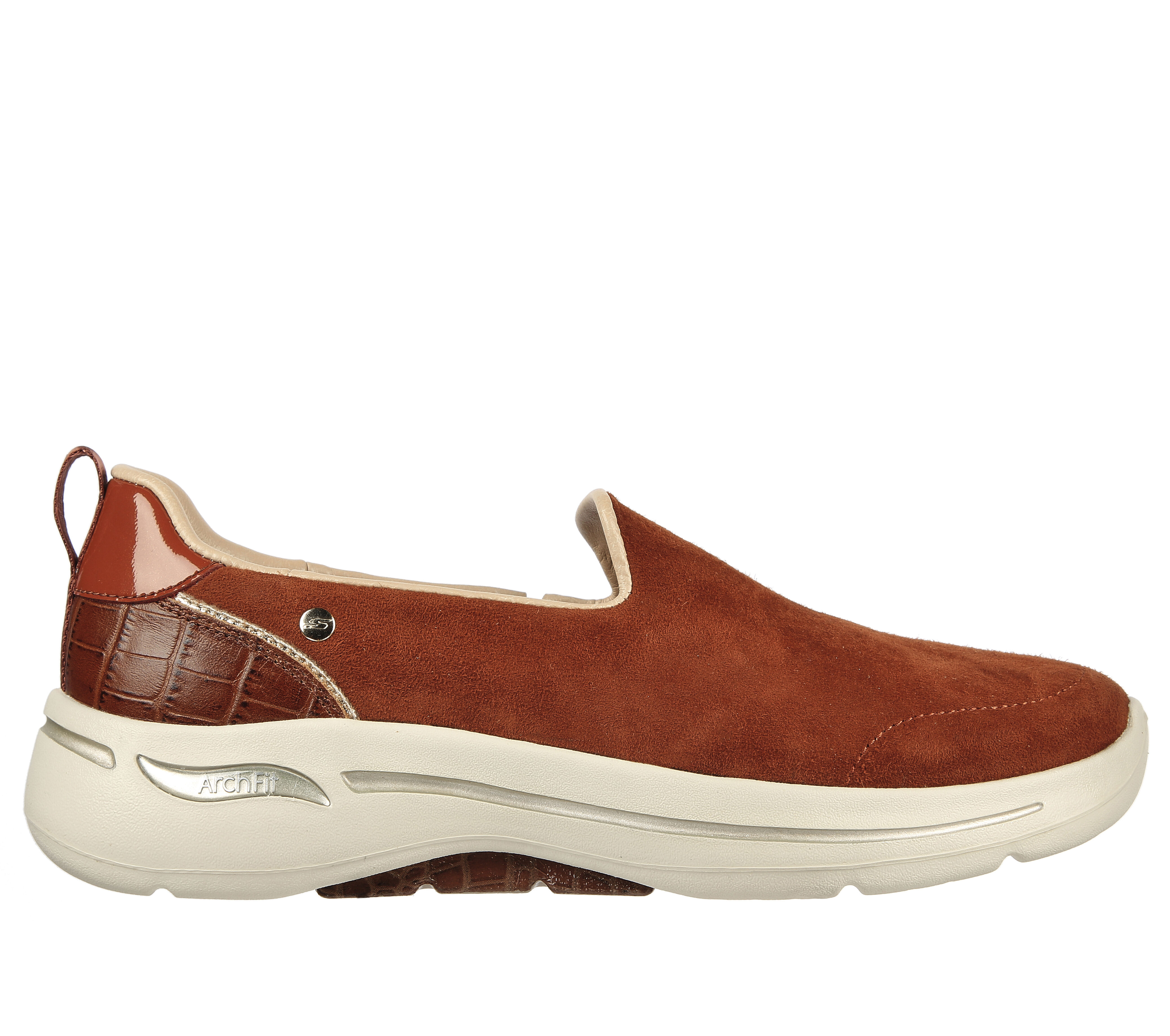 womens brown leather skechers