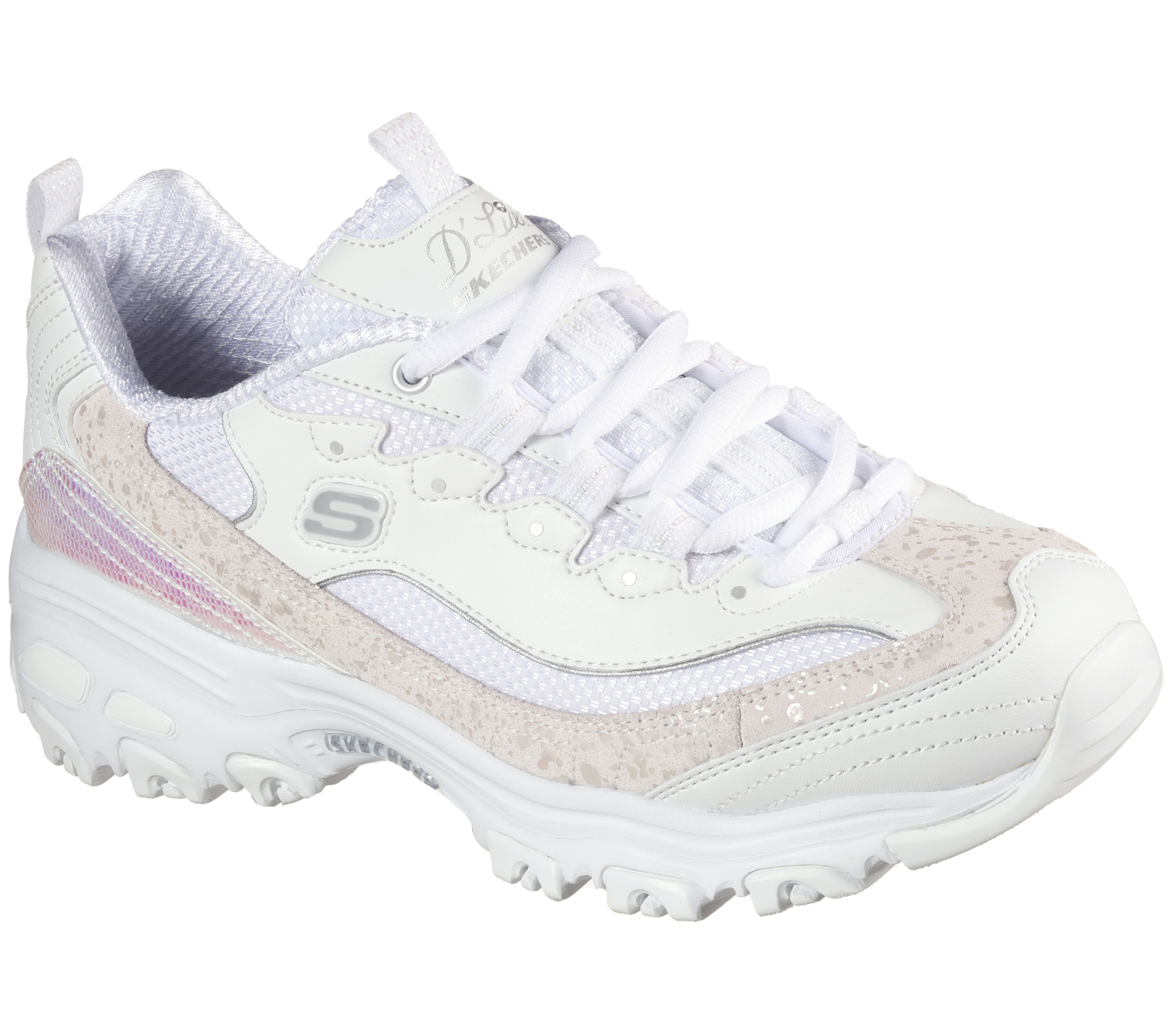 skechers d lites white