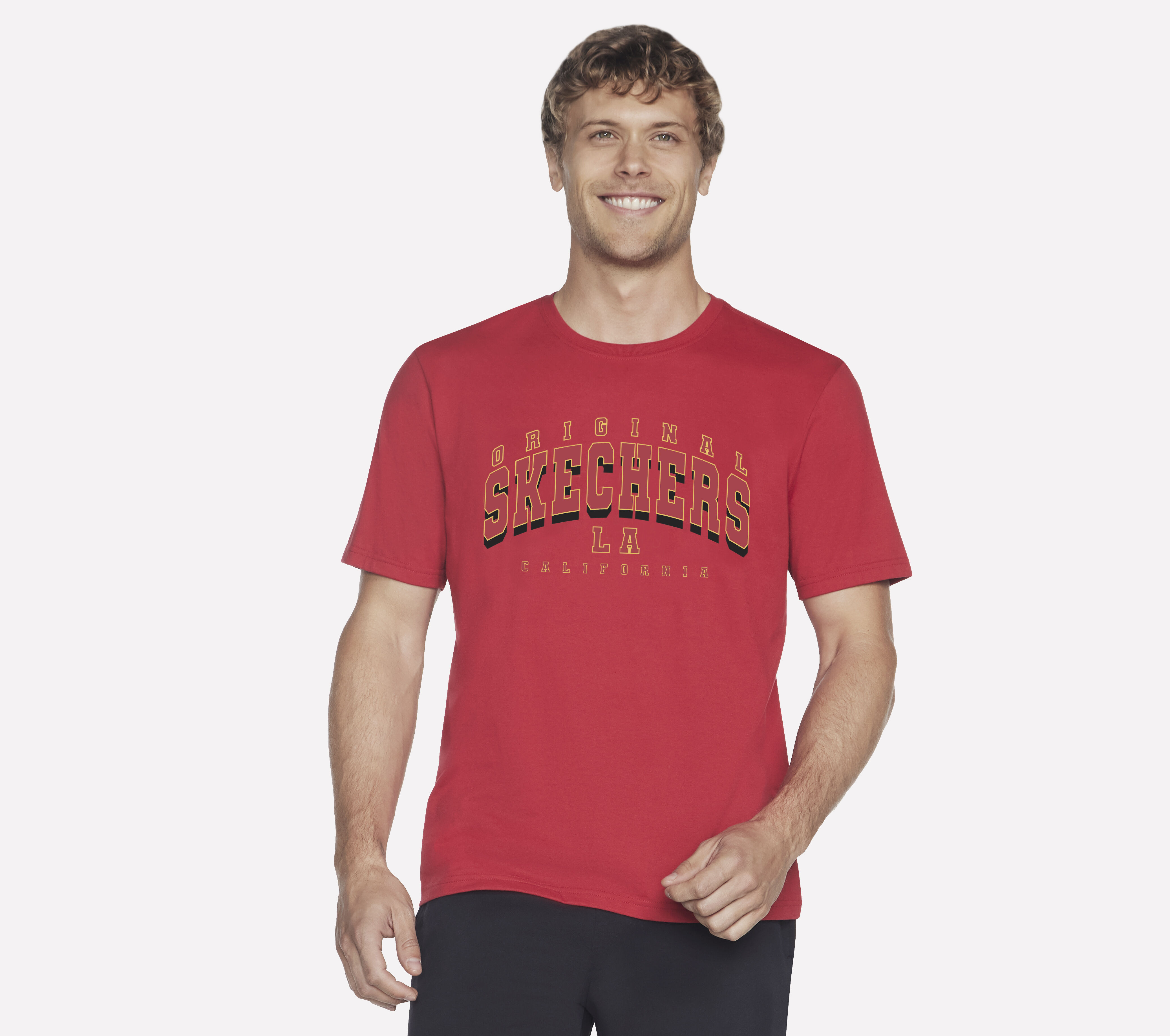 Skechers Men s University T Shirt Size 3XL Red Cotton Polyester