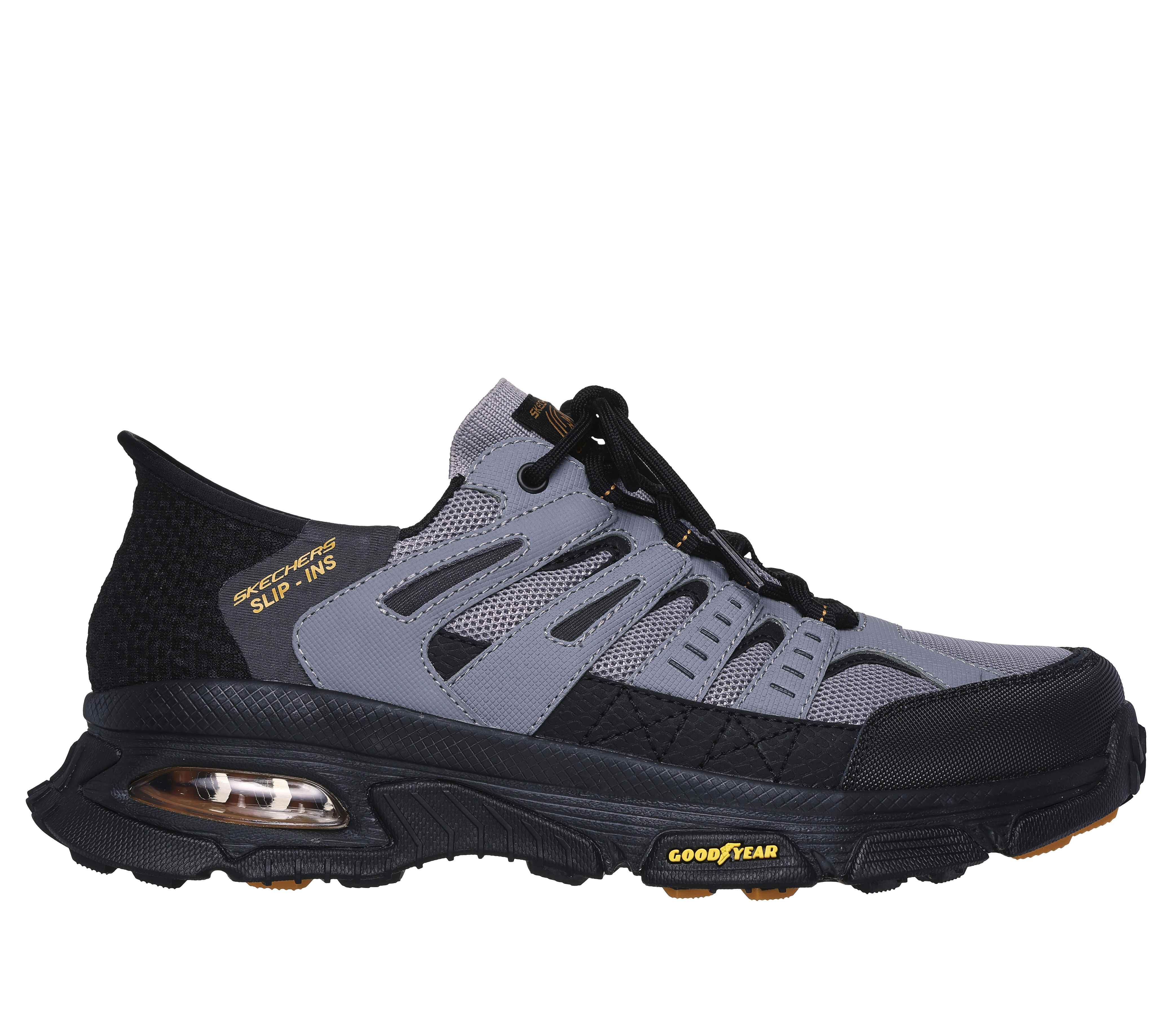 Skechers Men s Slip ins Skech Air Envoy Emissary Sneaker Size 10.0 Gray Black Textile Synthetic Leather