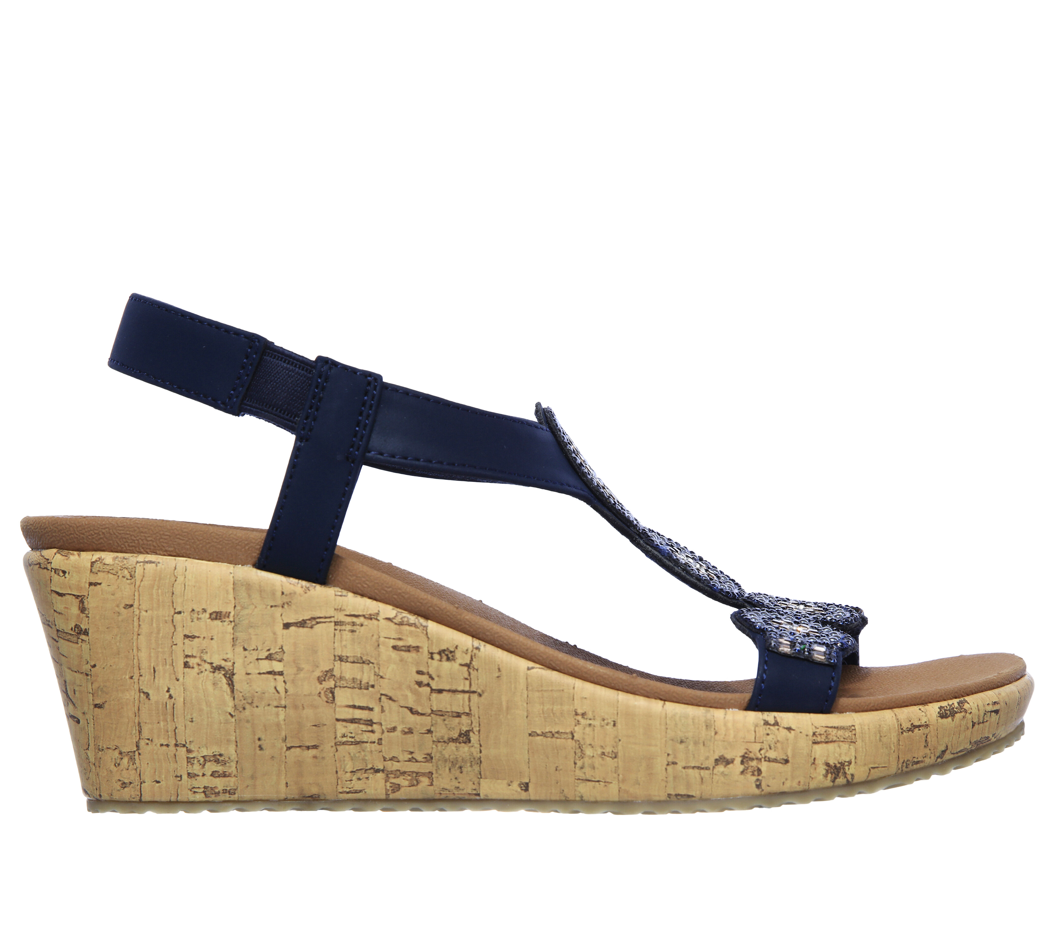 Skechers denim sale wedges