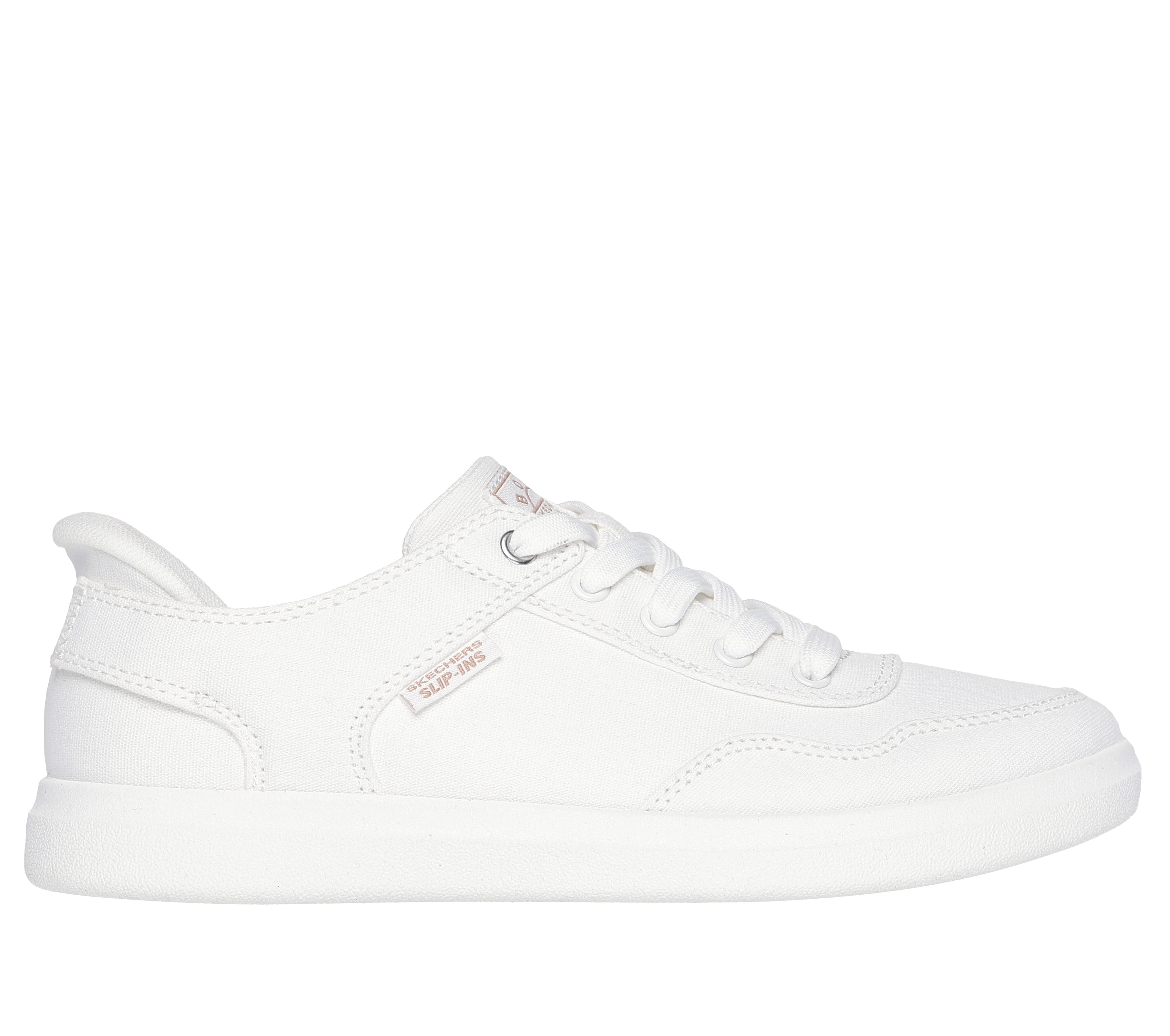 Skechers Women s Slip ins Bobs D vine So Devoted Sneaker Size 6.0 Off White Textile Metal Vegan Machine Washable