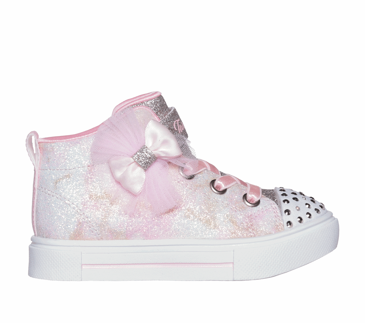 Skechers street leather glitter toe cap lace up trainer best sale