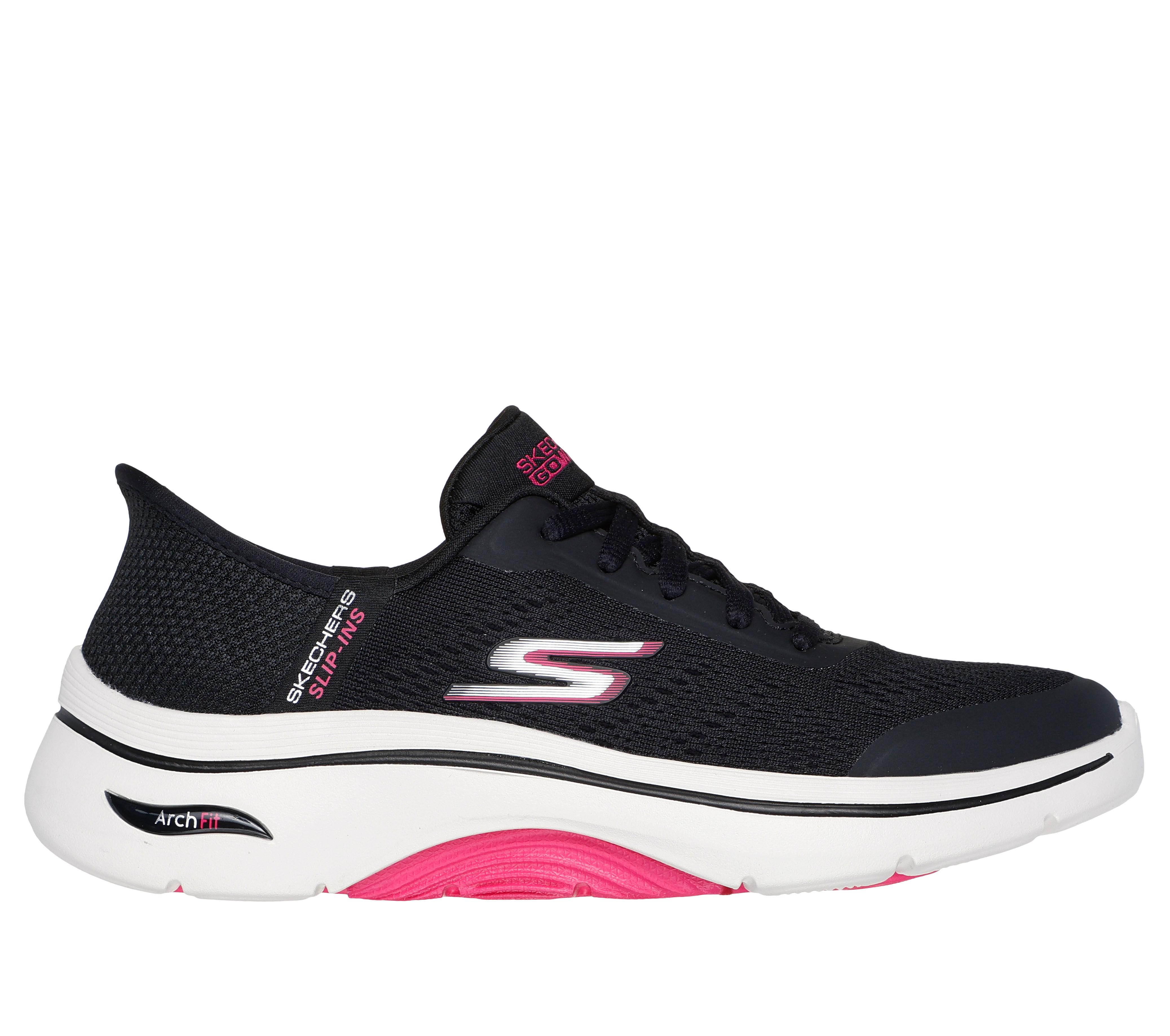 Skechers women's go walk 4 kindle trainers - black/hot pink deals