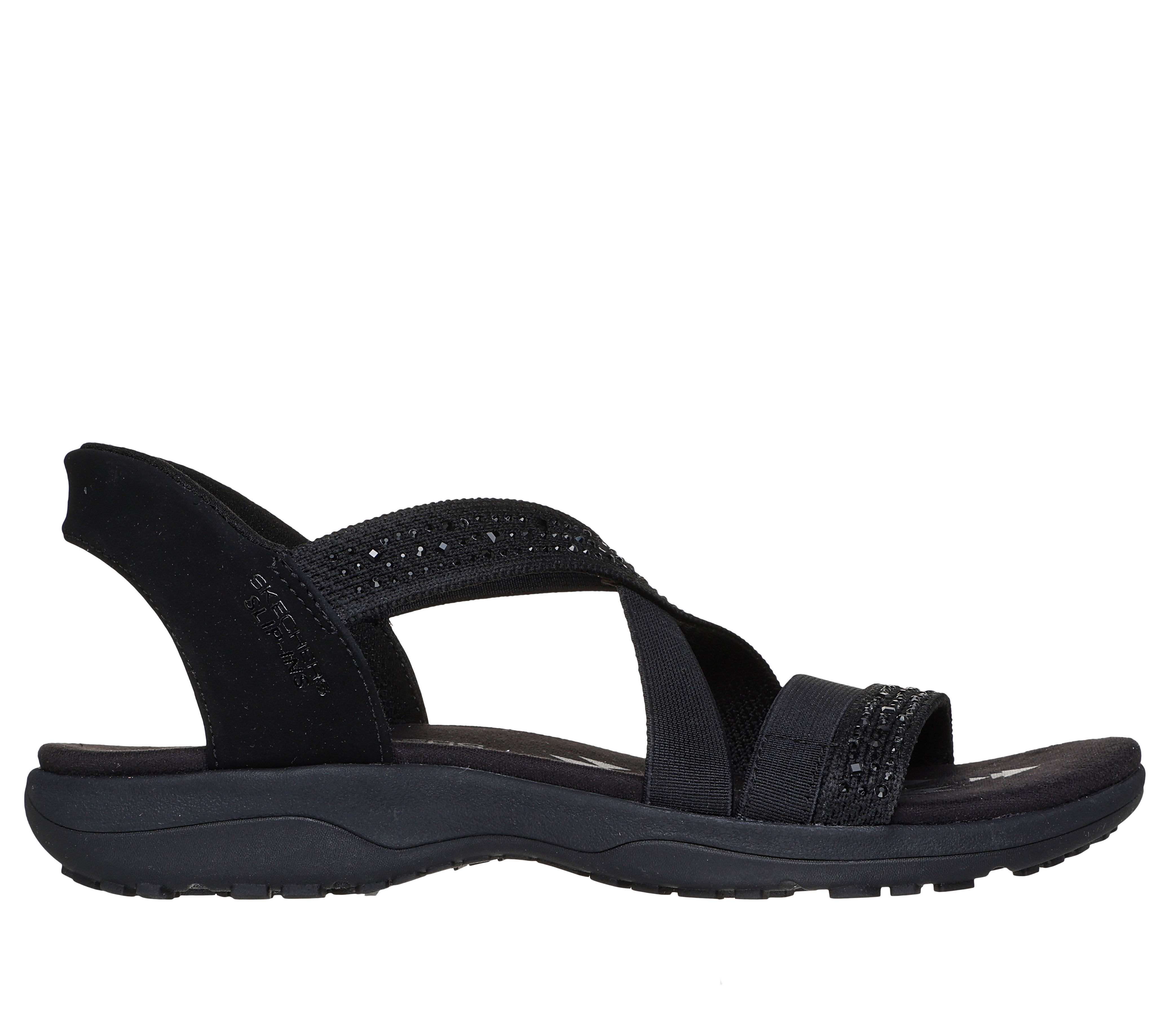 sketchers black sandals