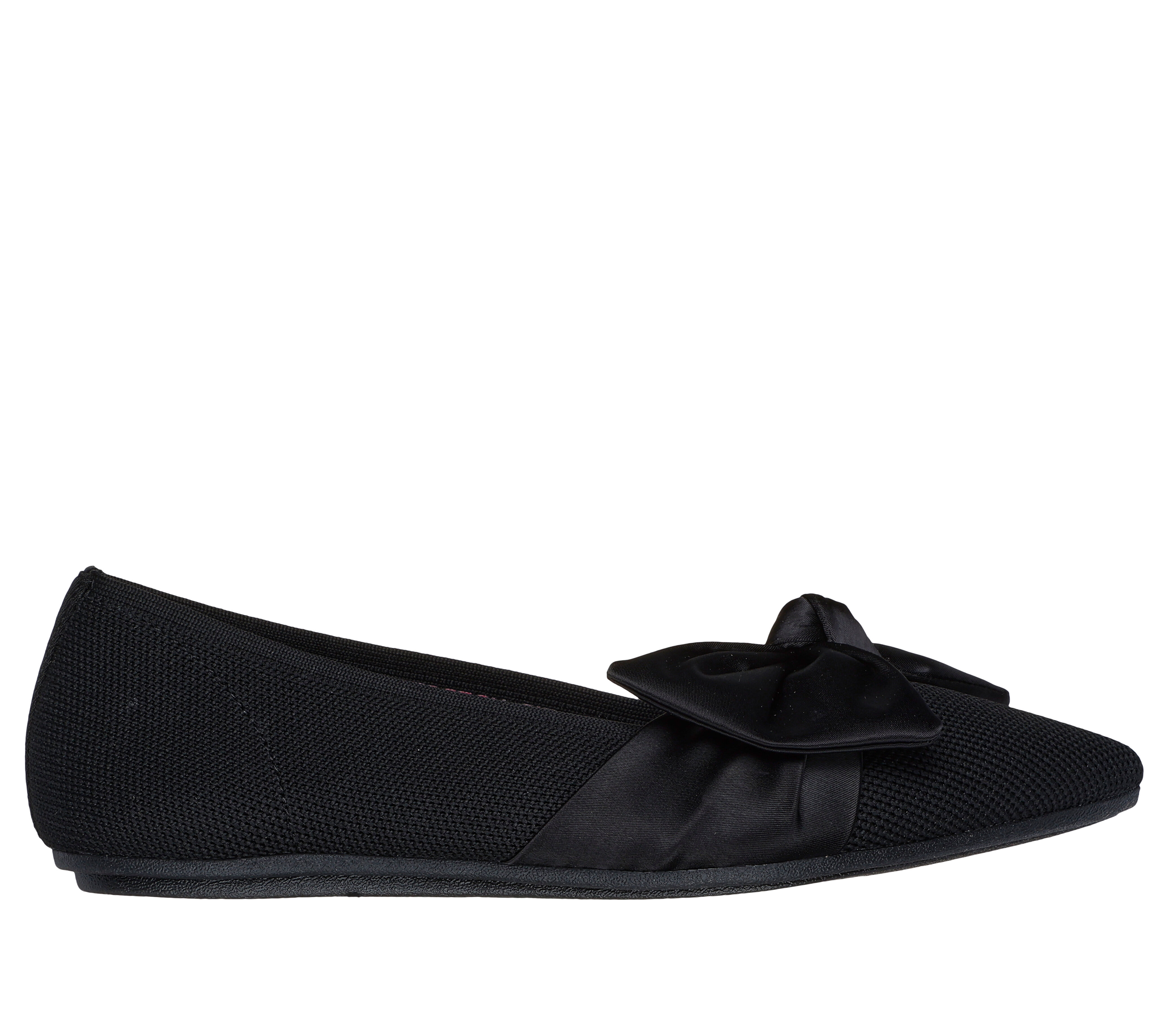 Skechers black ballet flats best sale