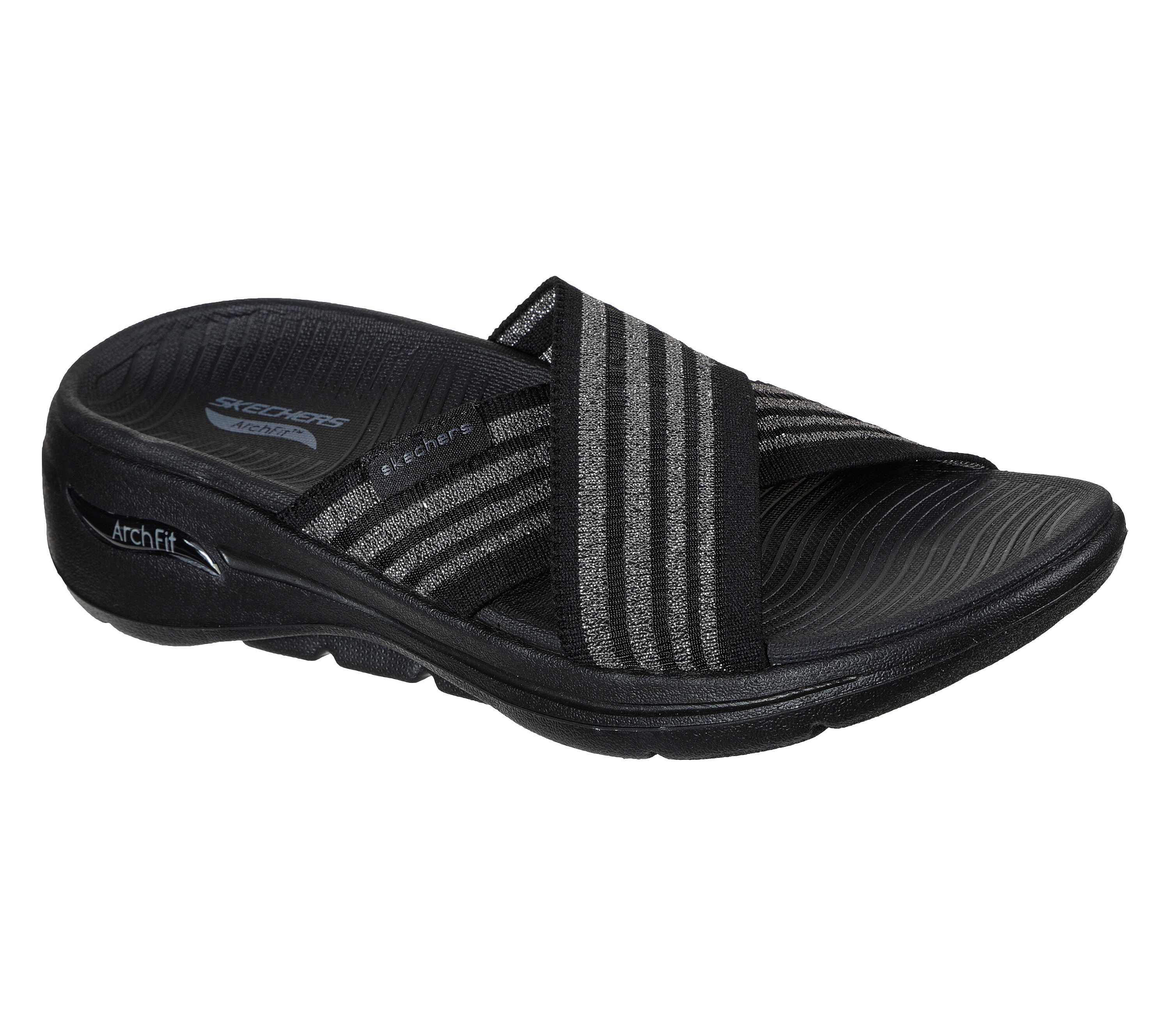 skechers black sandals