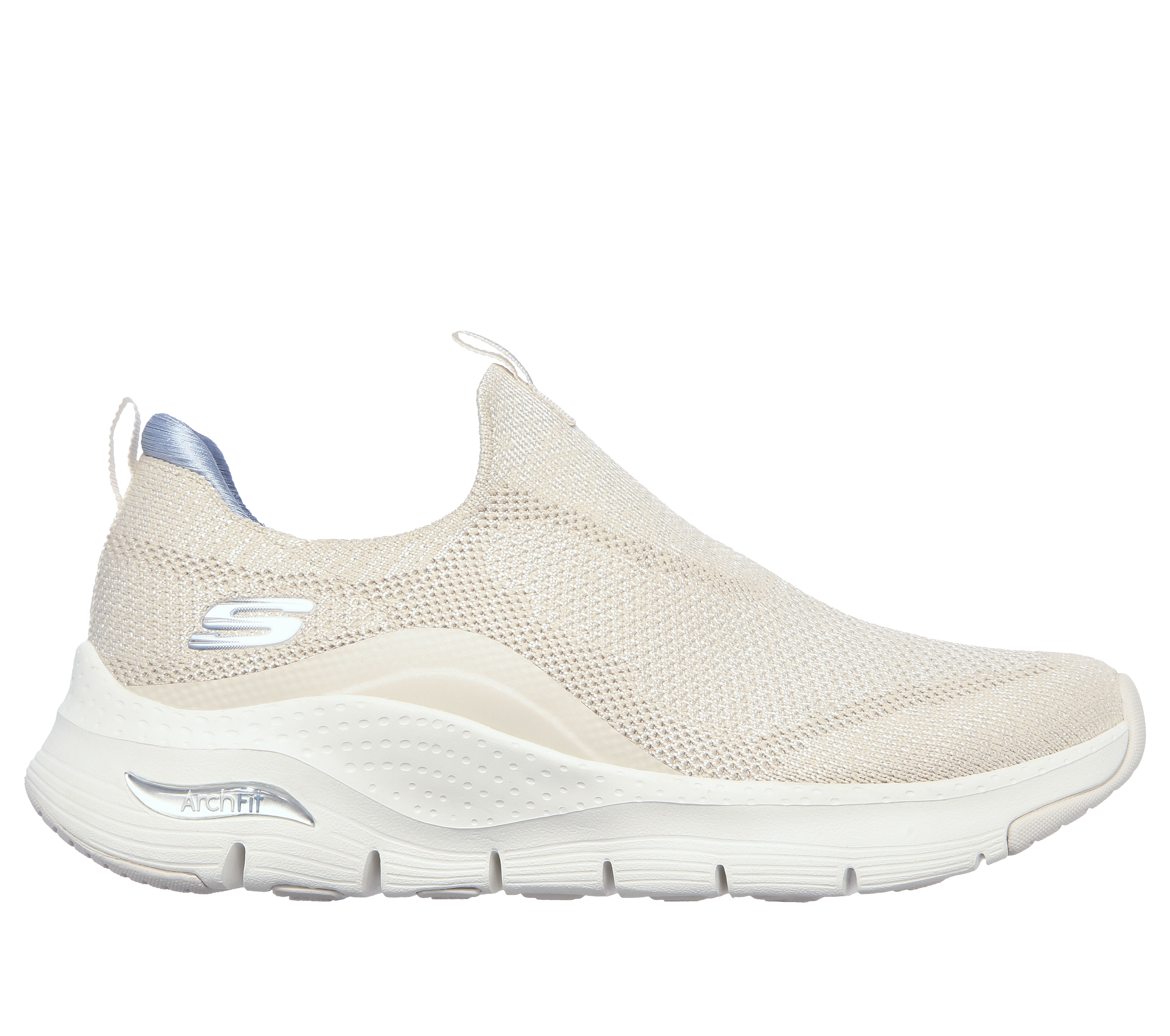 skechers white slip on