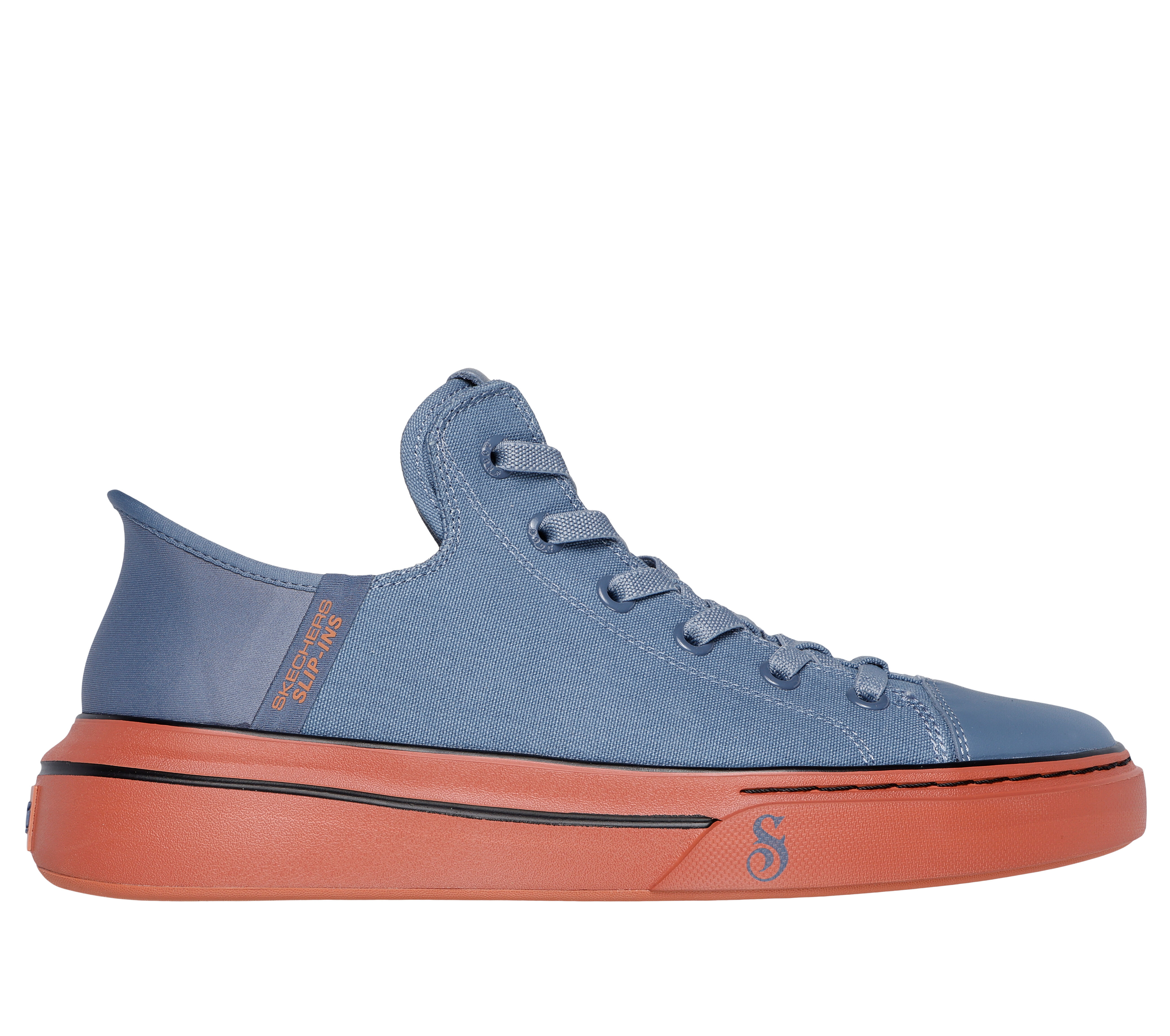 Skechers Men s Slip ins Snoop One OG Tela Sneaker Size 5.0 Blue Orange Textile Leather