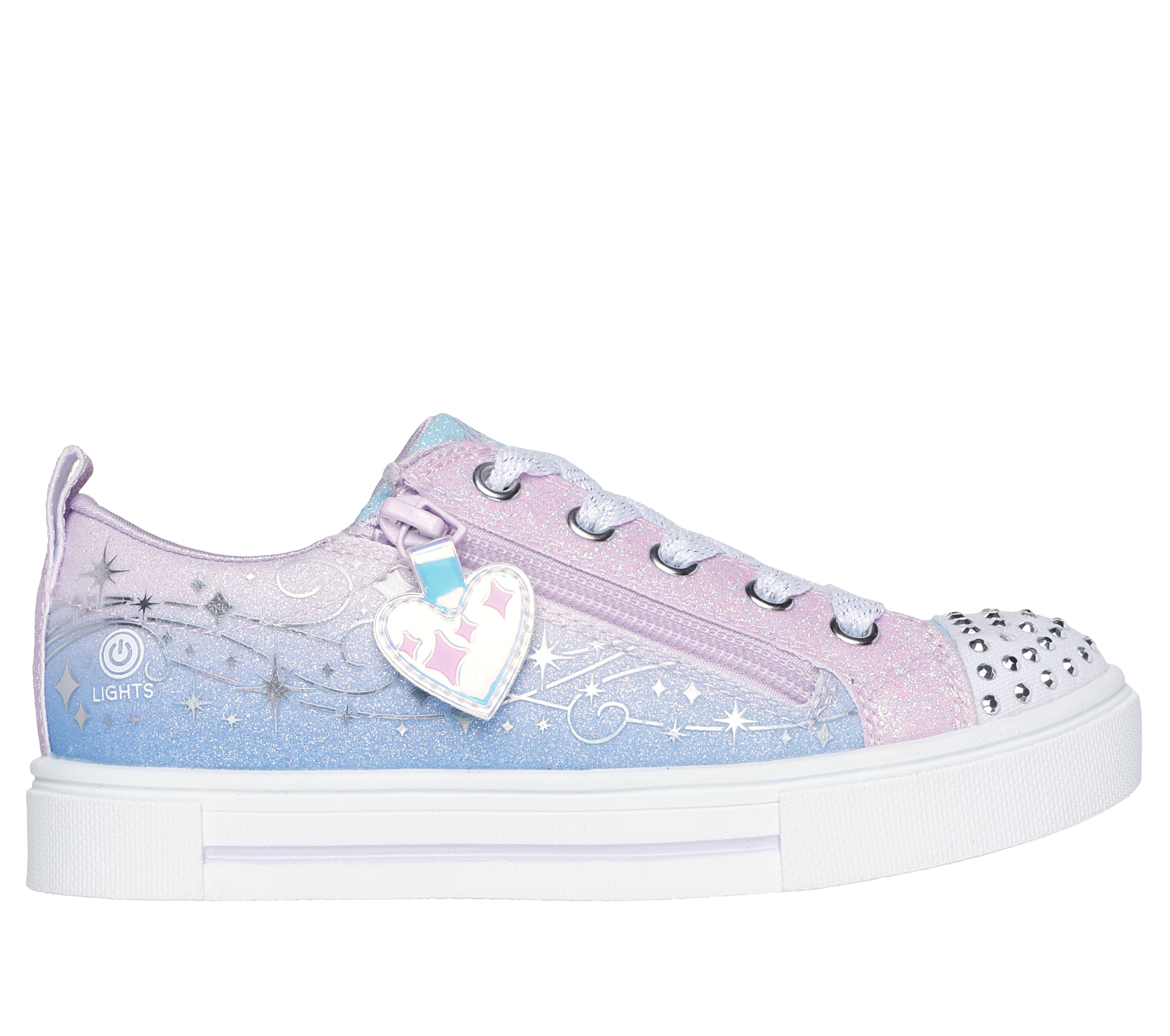 Skechers Girl s Twinkle Toes Twinkle Sparks Magical Ombre Sneaker Size 1.0 Light Blue Lavender Synthetic Textile