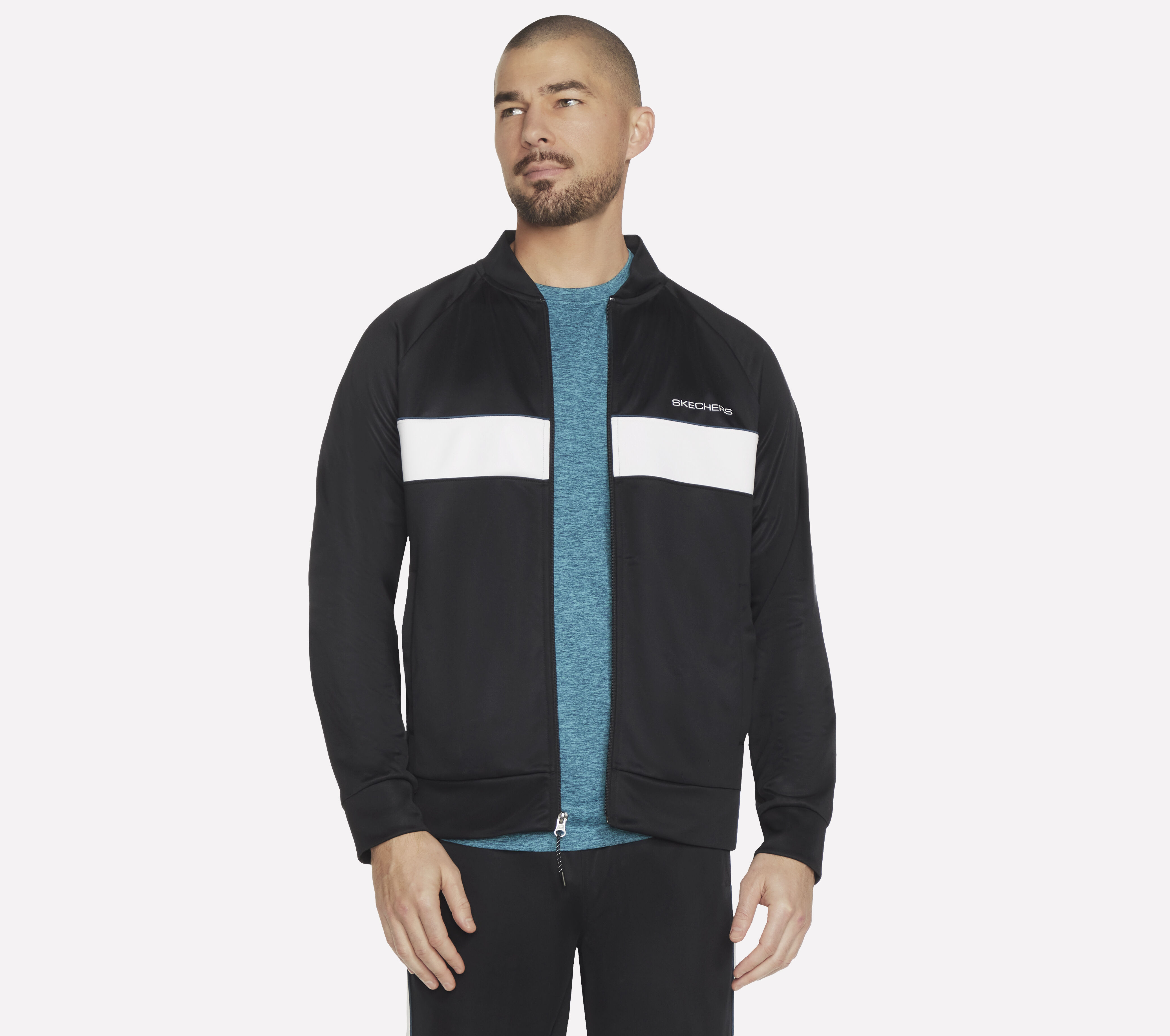 Skechers Men s SKECHTECH Premier Track Jacket Size 3XL Black Polyester
