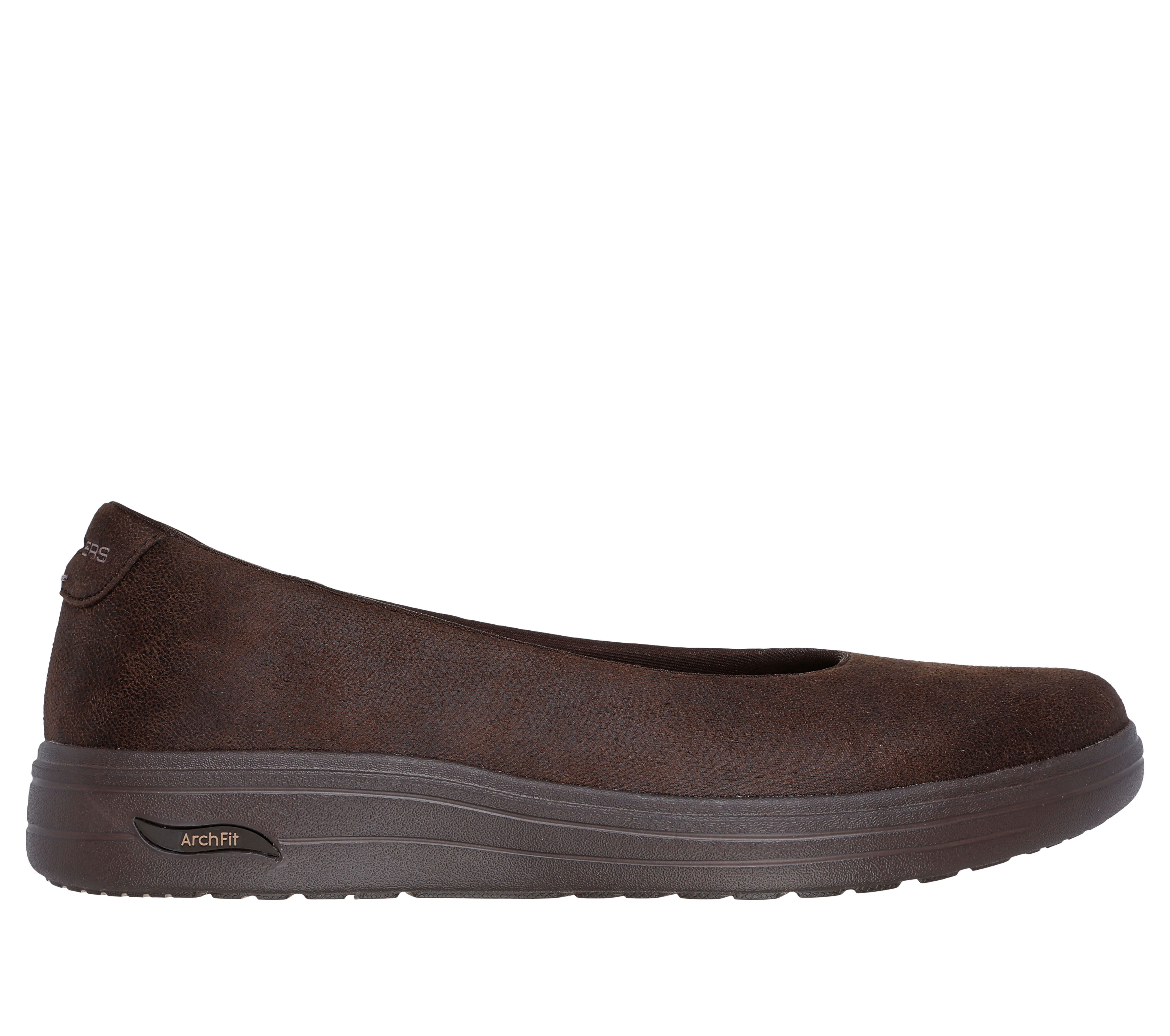 Skechers Women s Arch Fit Inspire Windmore Flats Size 8.0 Chocolate Textile Vegan Machine Washable