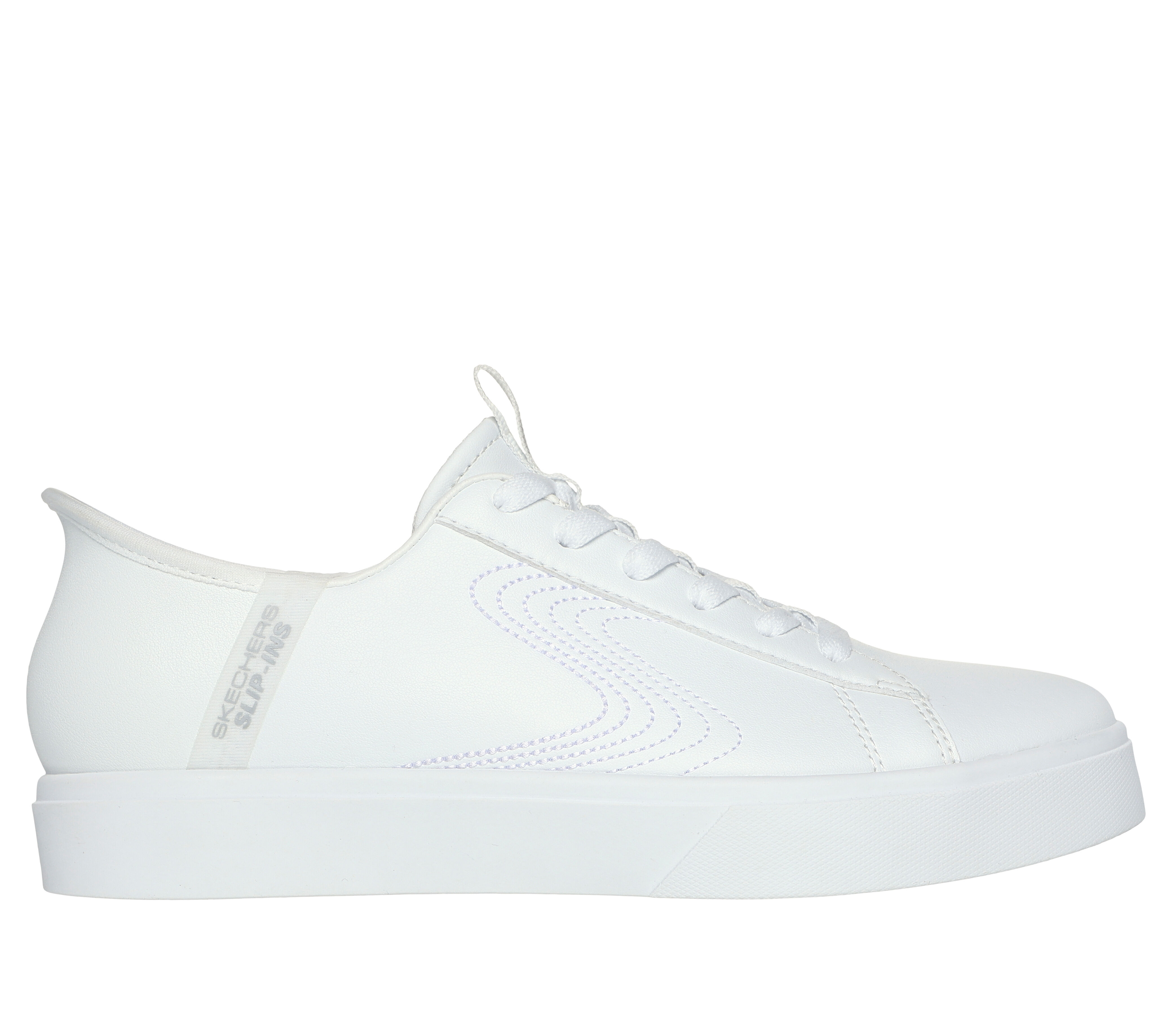 Womens white slip on skechers shop