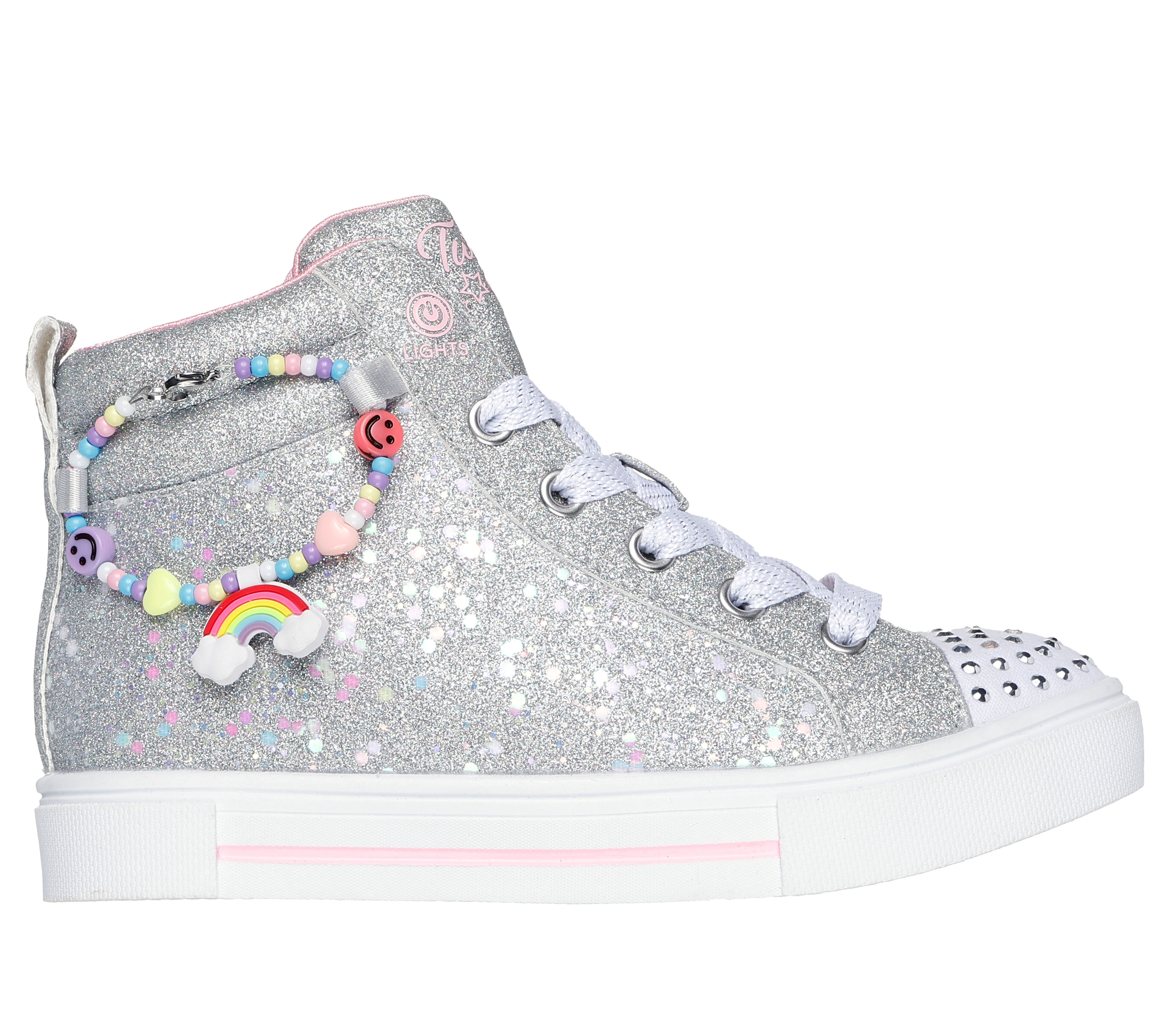 Silver skechers twinkle top toes