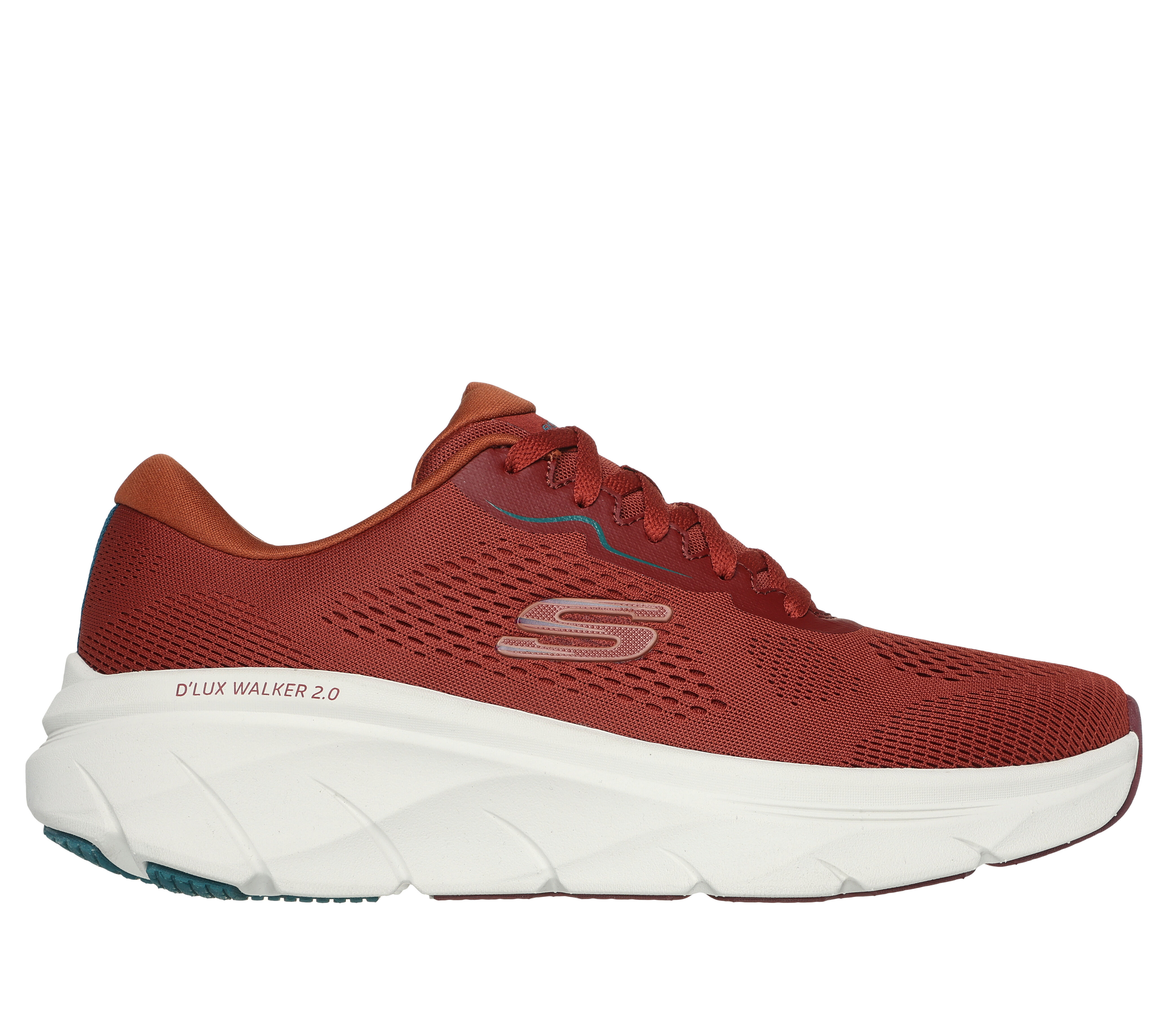 Skechers Men s Relaxed Fit D Lux Walker 2.0 Swave Sneaker Size 13.0 Rust Textile Synthetic Vegan Machine Washable
