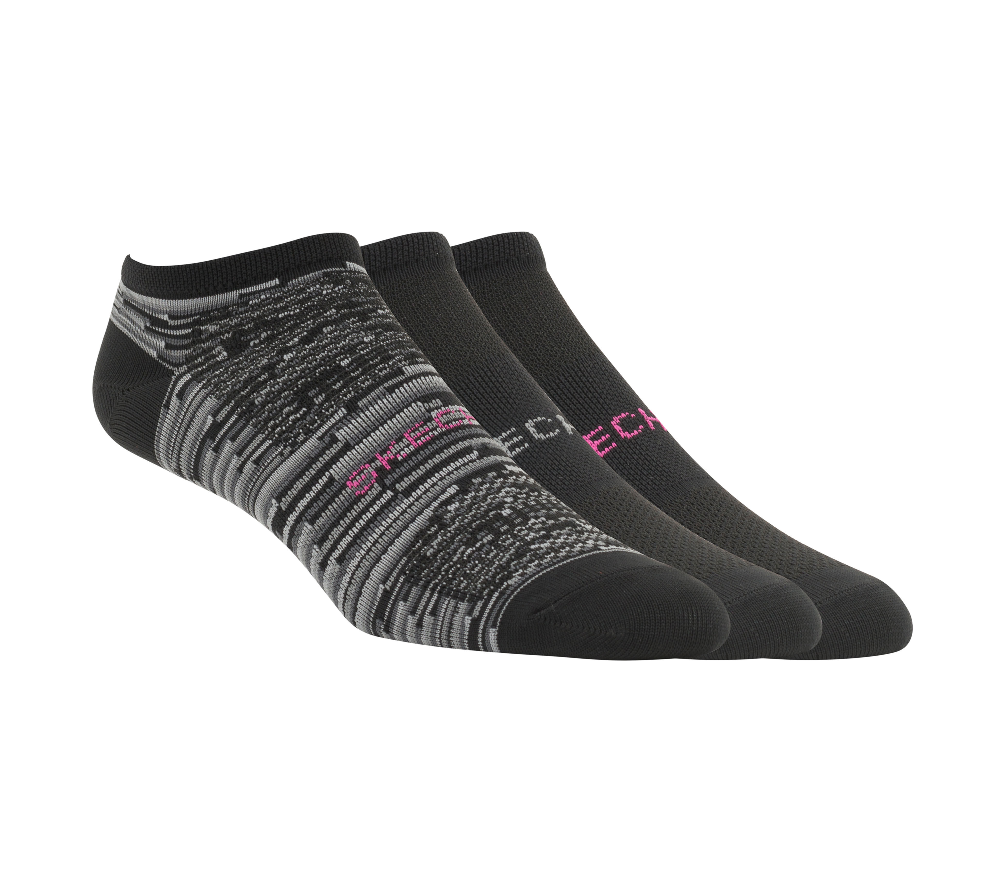 3 Pack No Show Microfiber Socks SKECHERS
