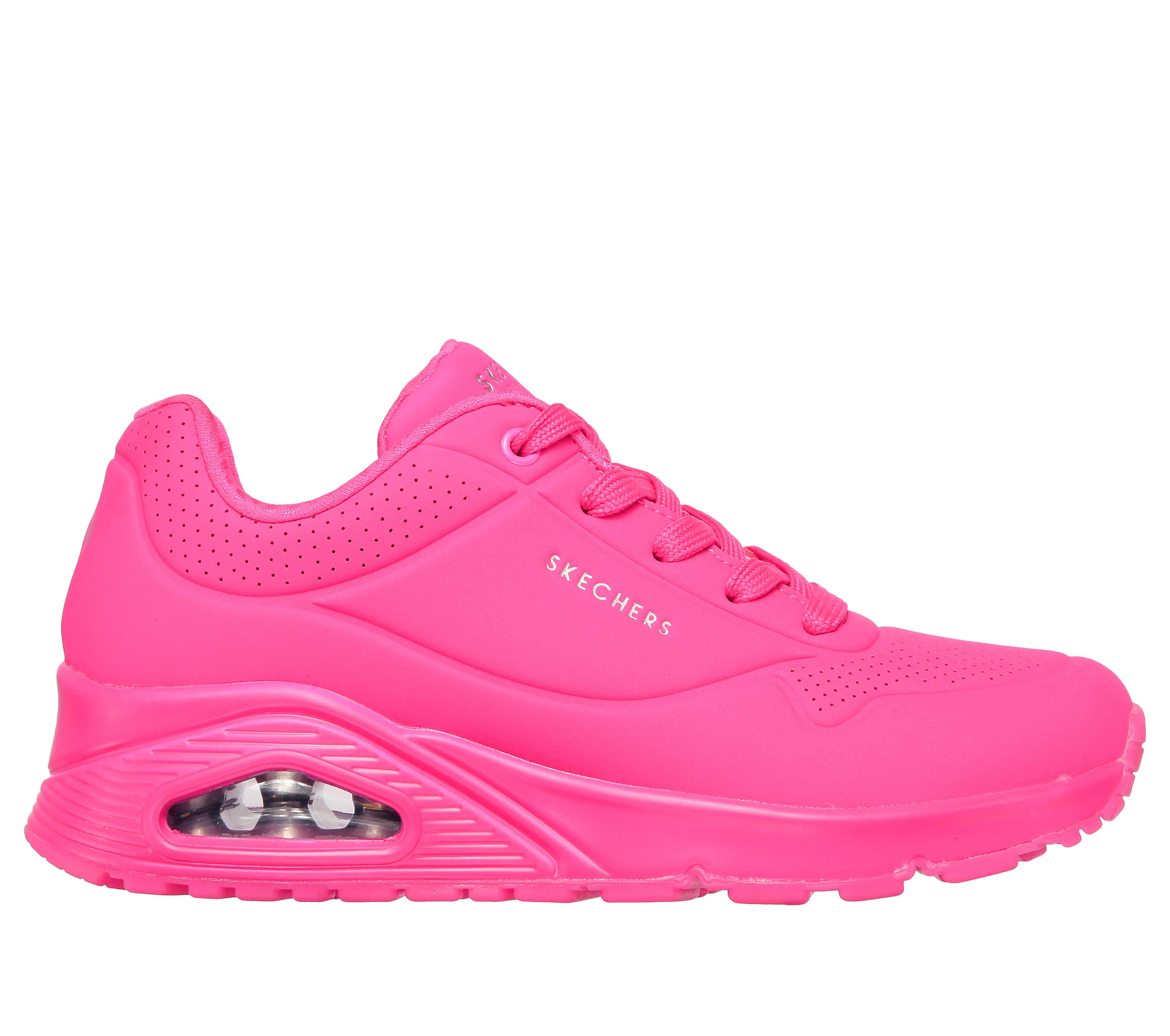 neon pink tennis shoes