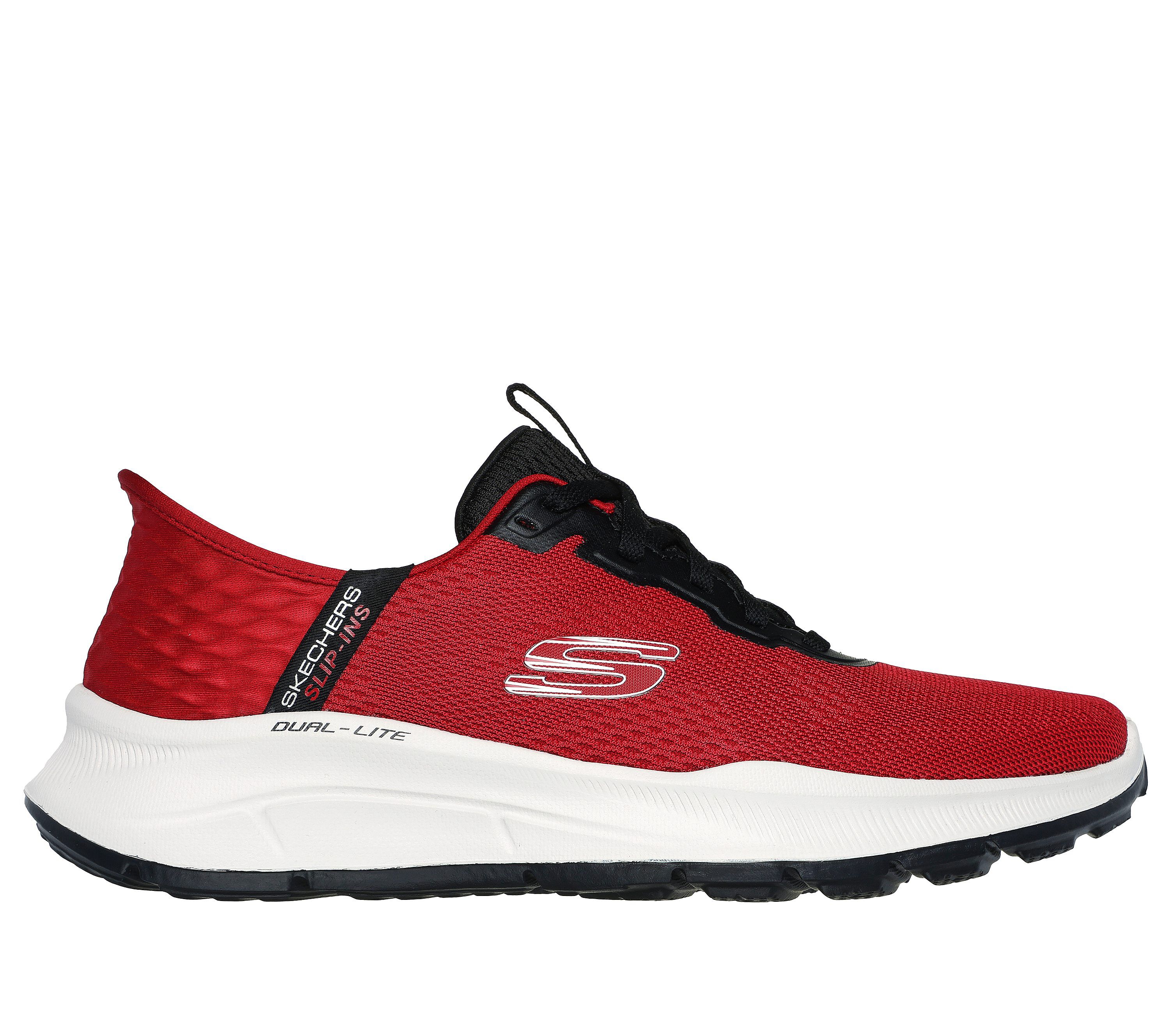 Skechers Men s Slip Ins RF Equalizer 5.0 Standpoint Sneaker Size 10.0 Red Black Textile Synthetic Vegan Machine Washable