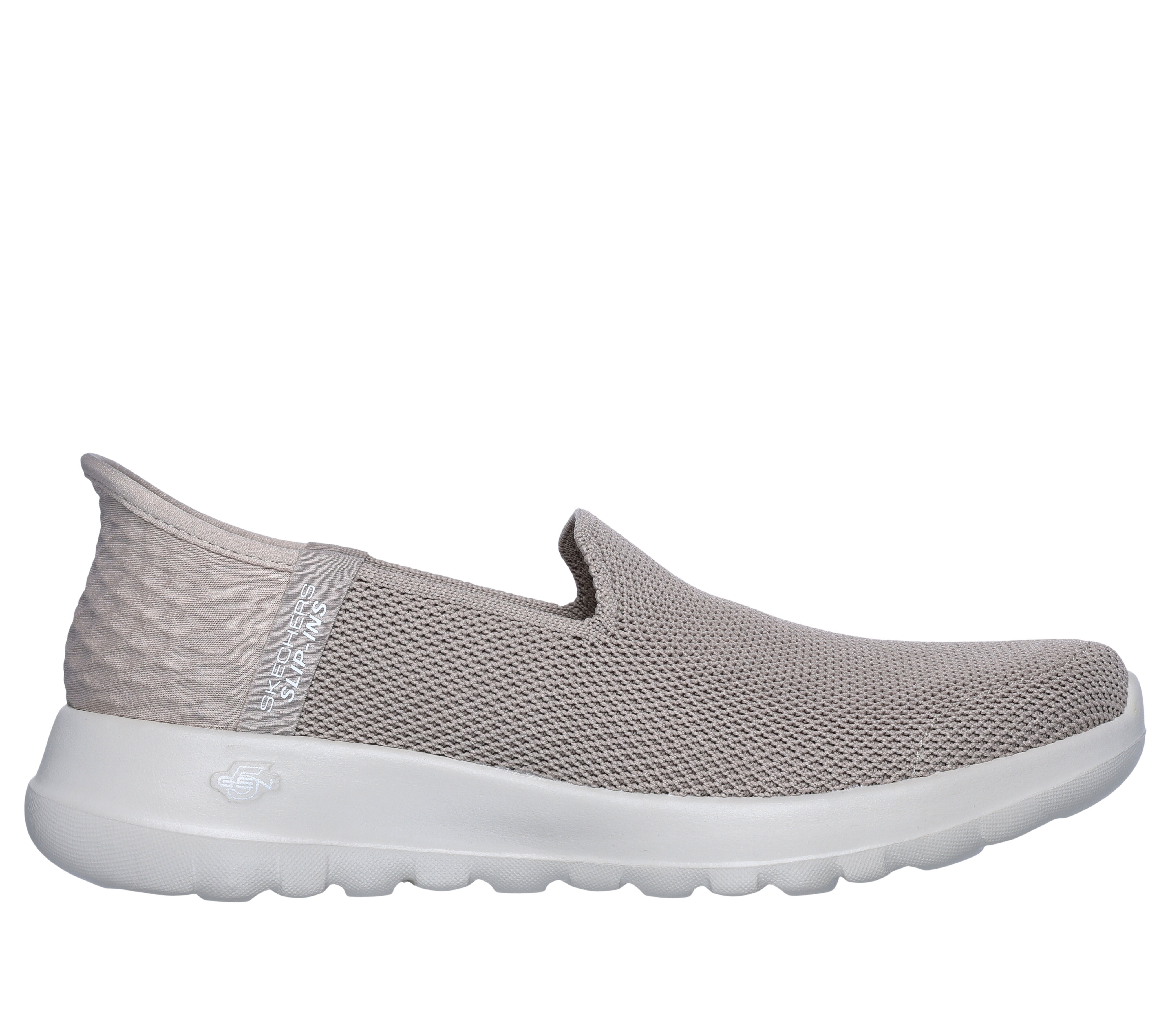 Skechers taupe slip best sale ons