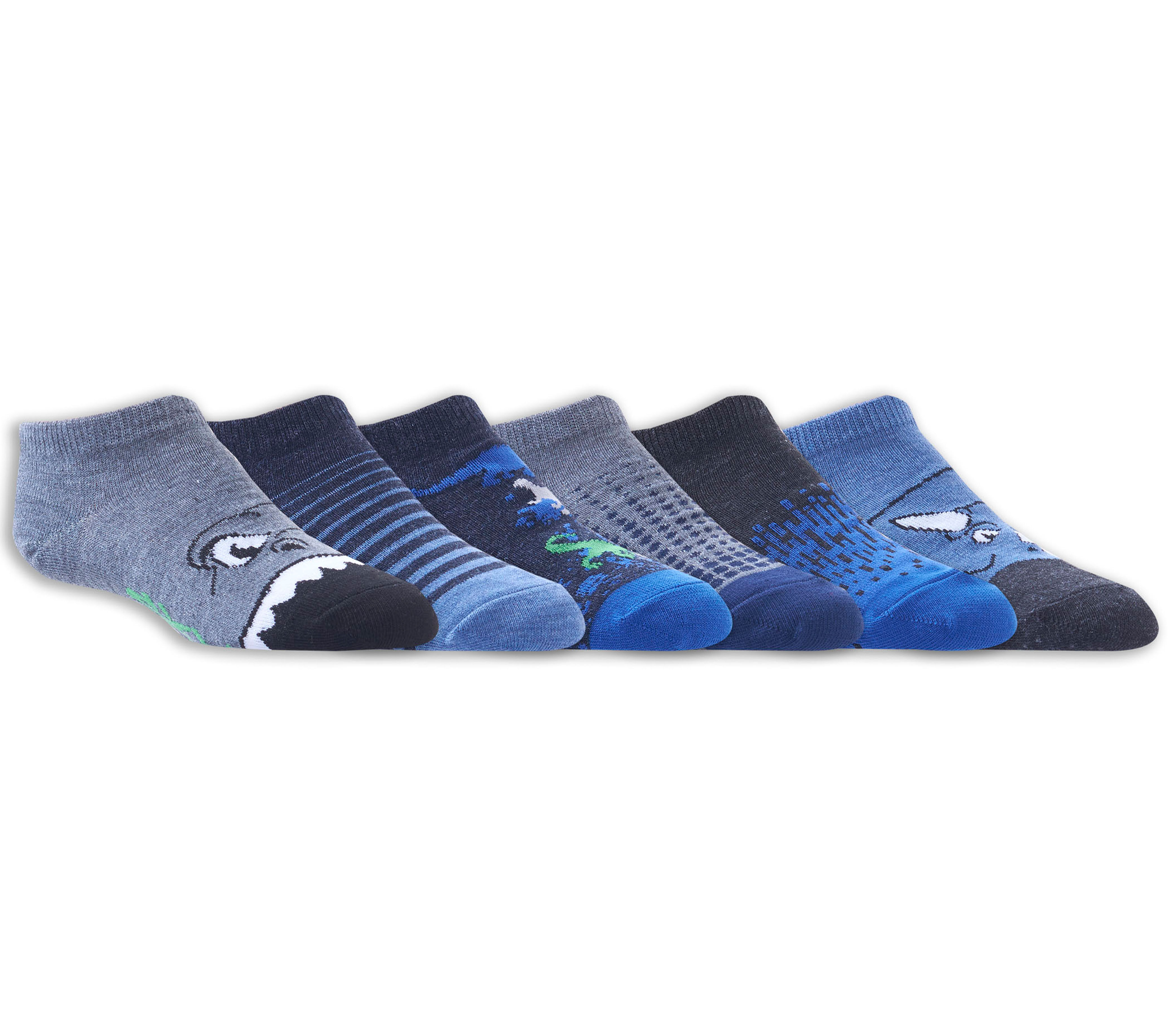6 Pack Low Cut Dinosaur Socks