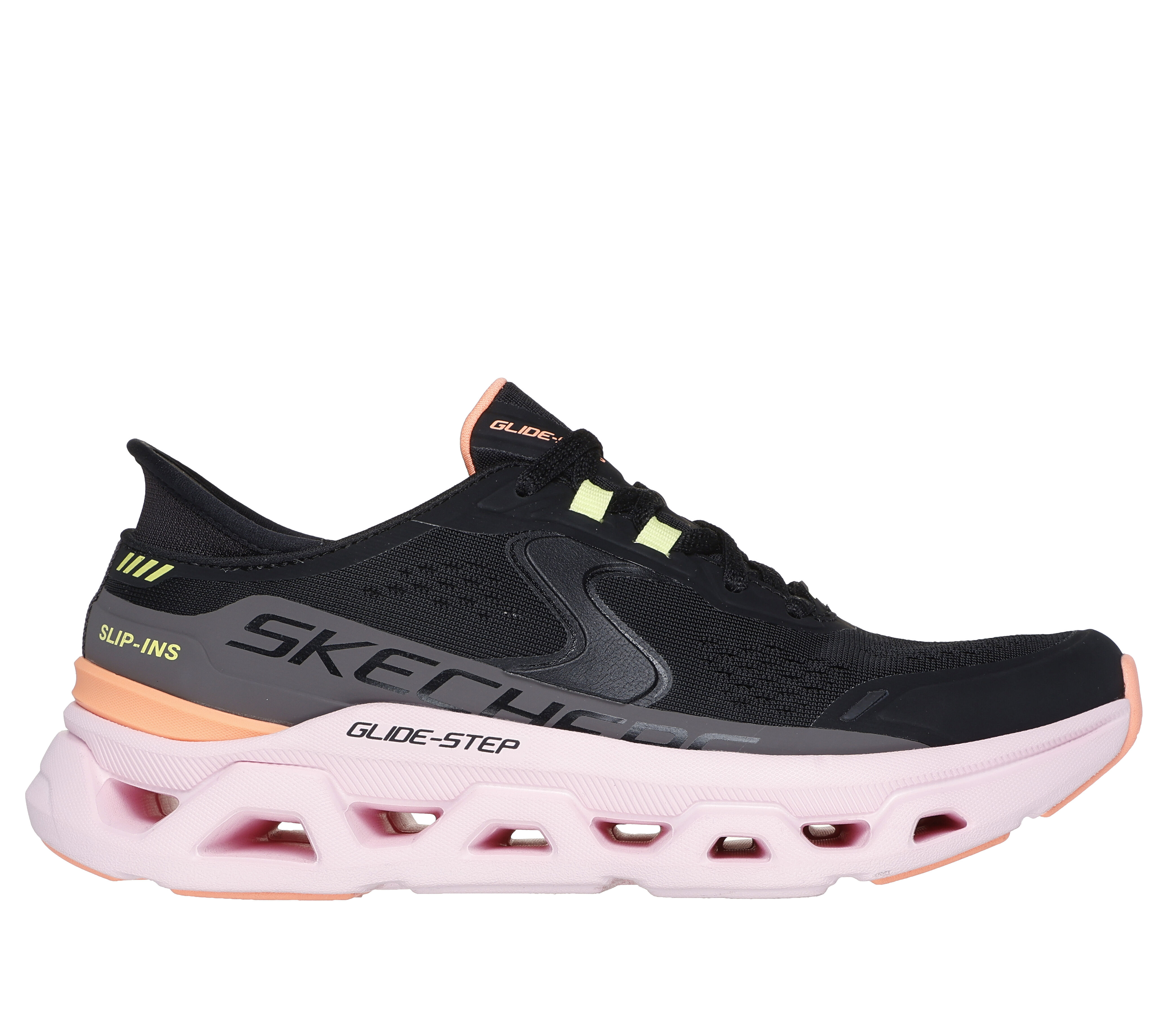 Black and pink skechers online