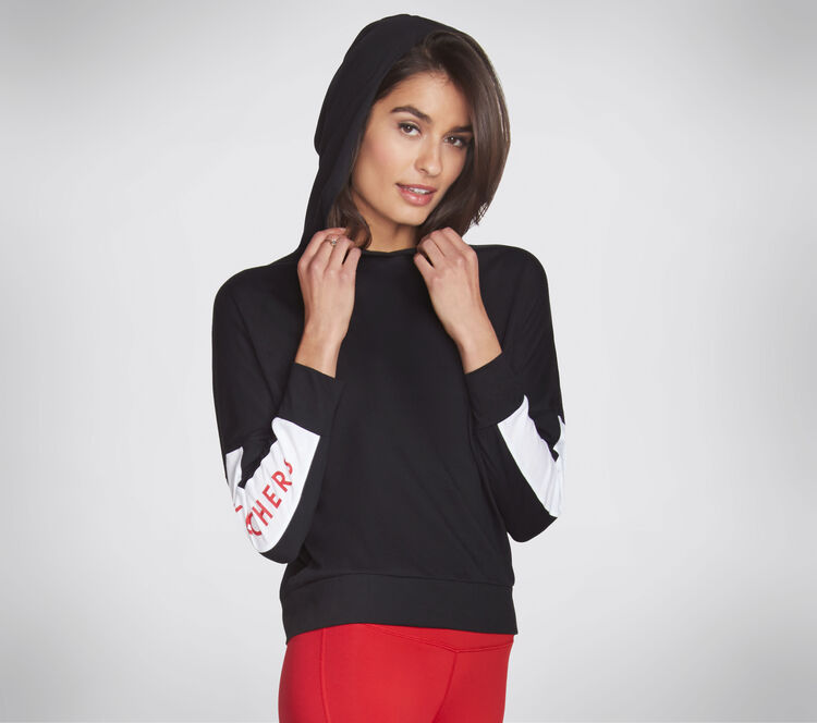 Skechers hoodie womens white clearance