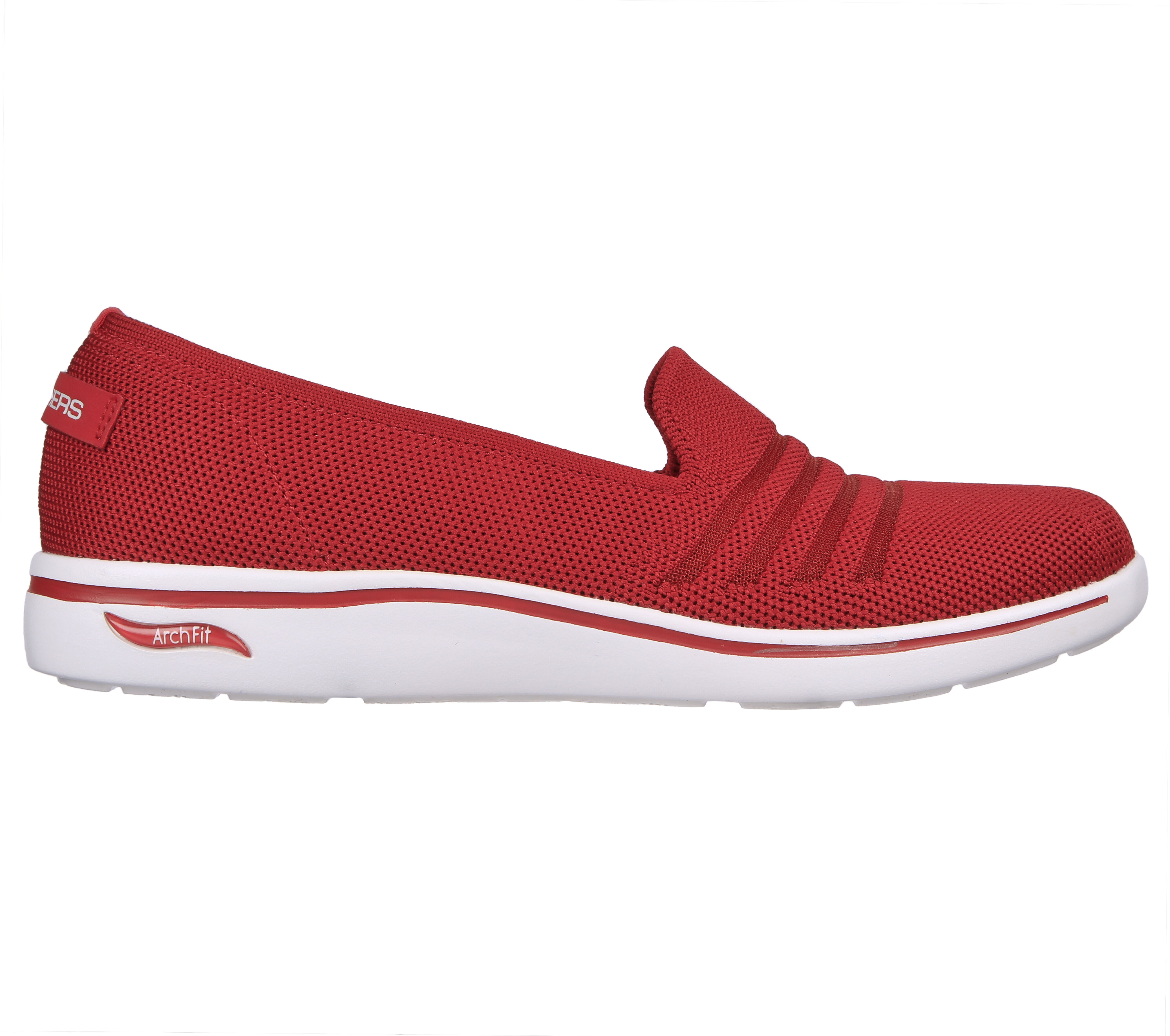 red skechers slip on