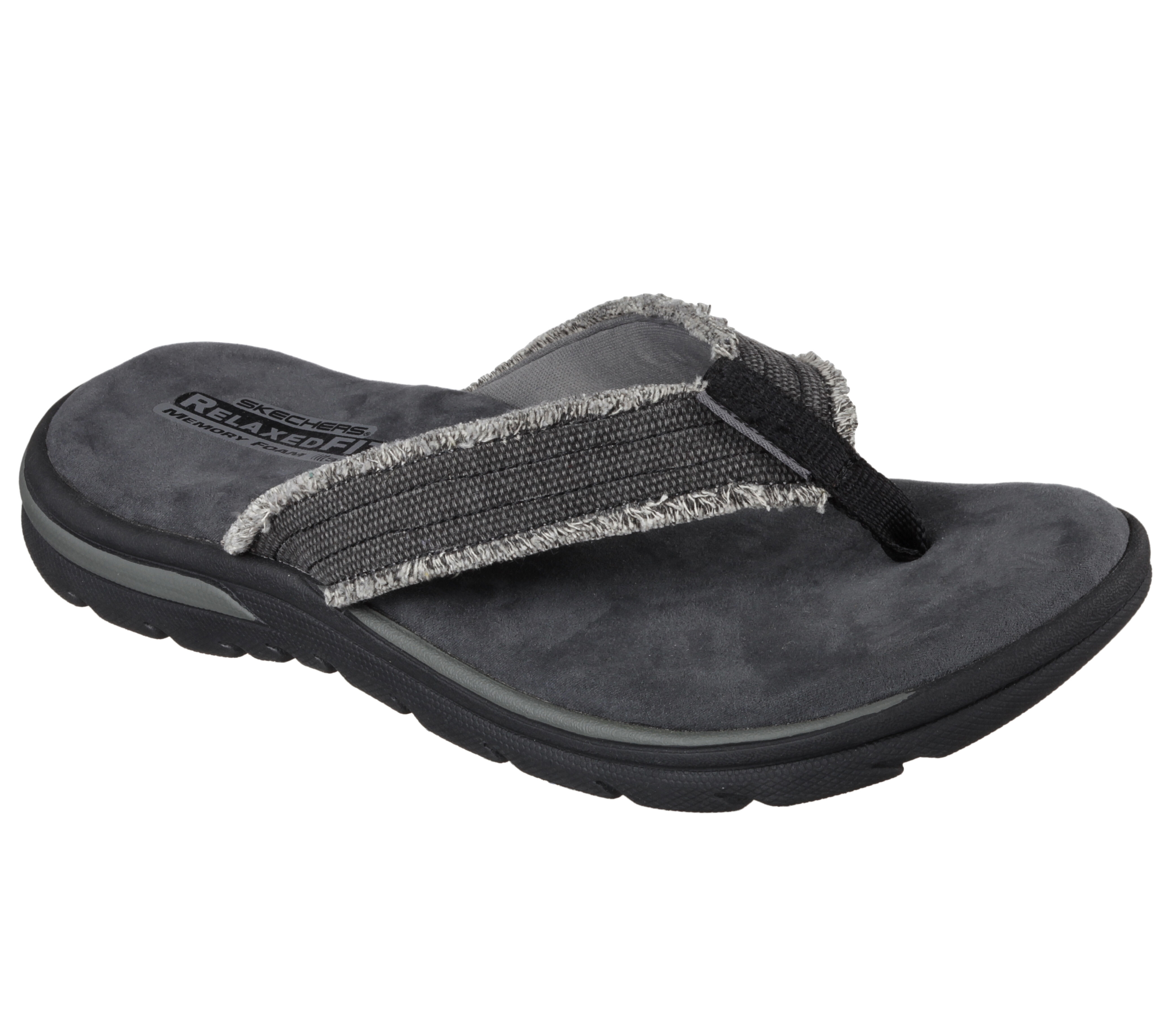 men's skechers relaxed fit memory foam flip flops