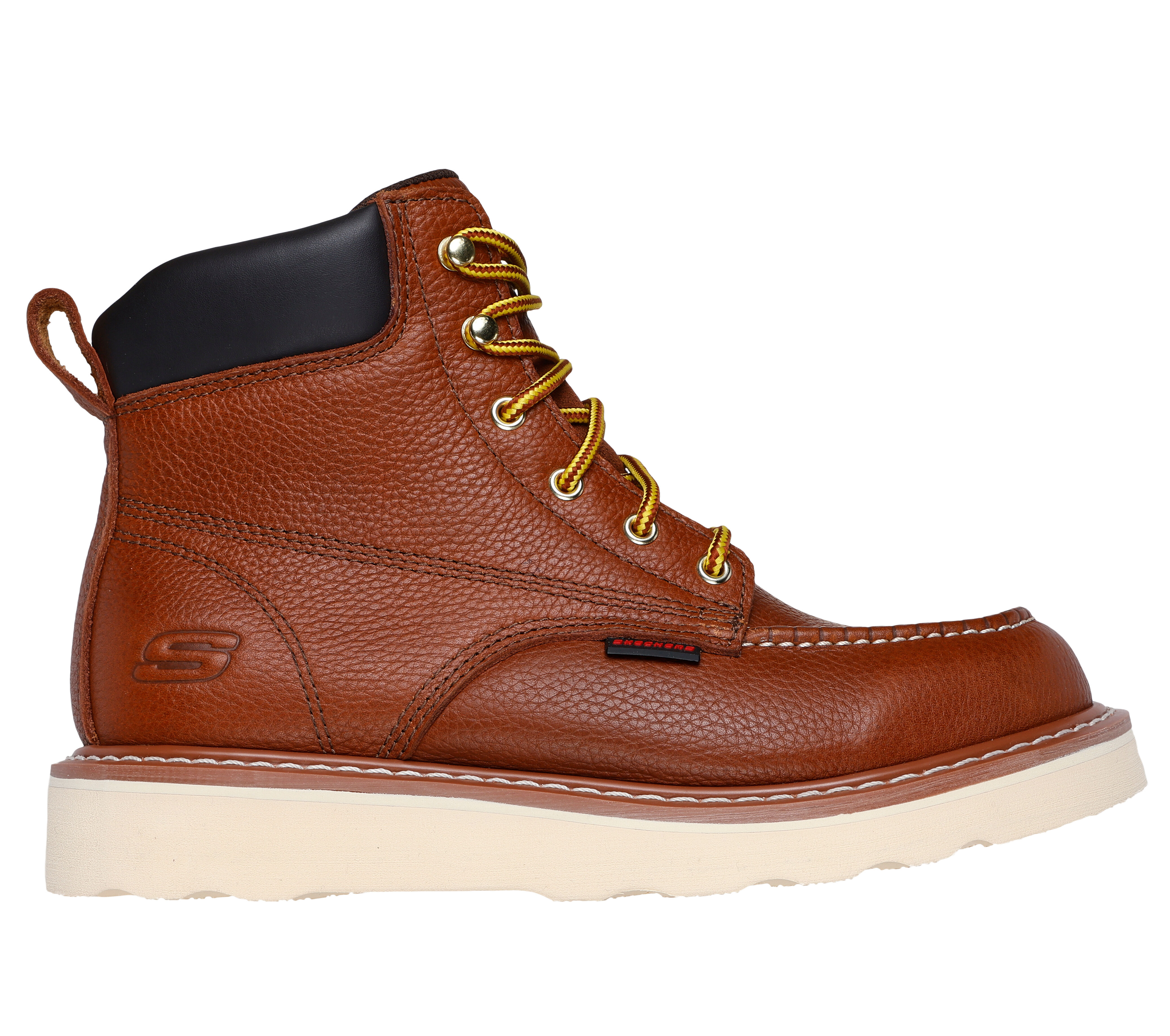 Skechers men's work boots summit leather tan hot sale