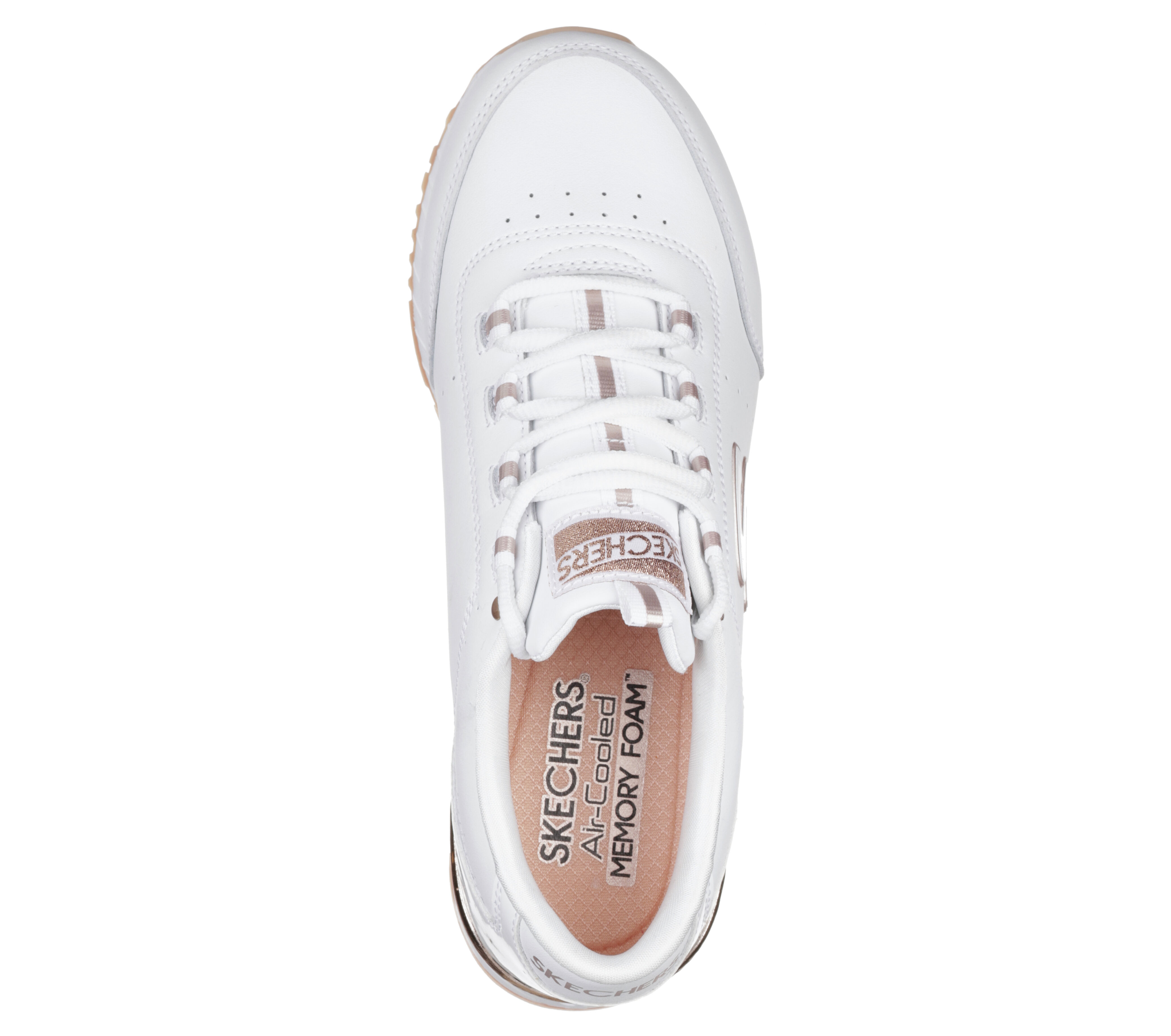 skechers white memory foam shoes