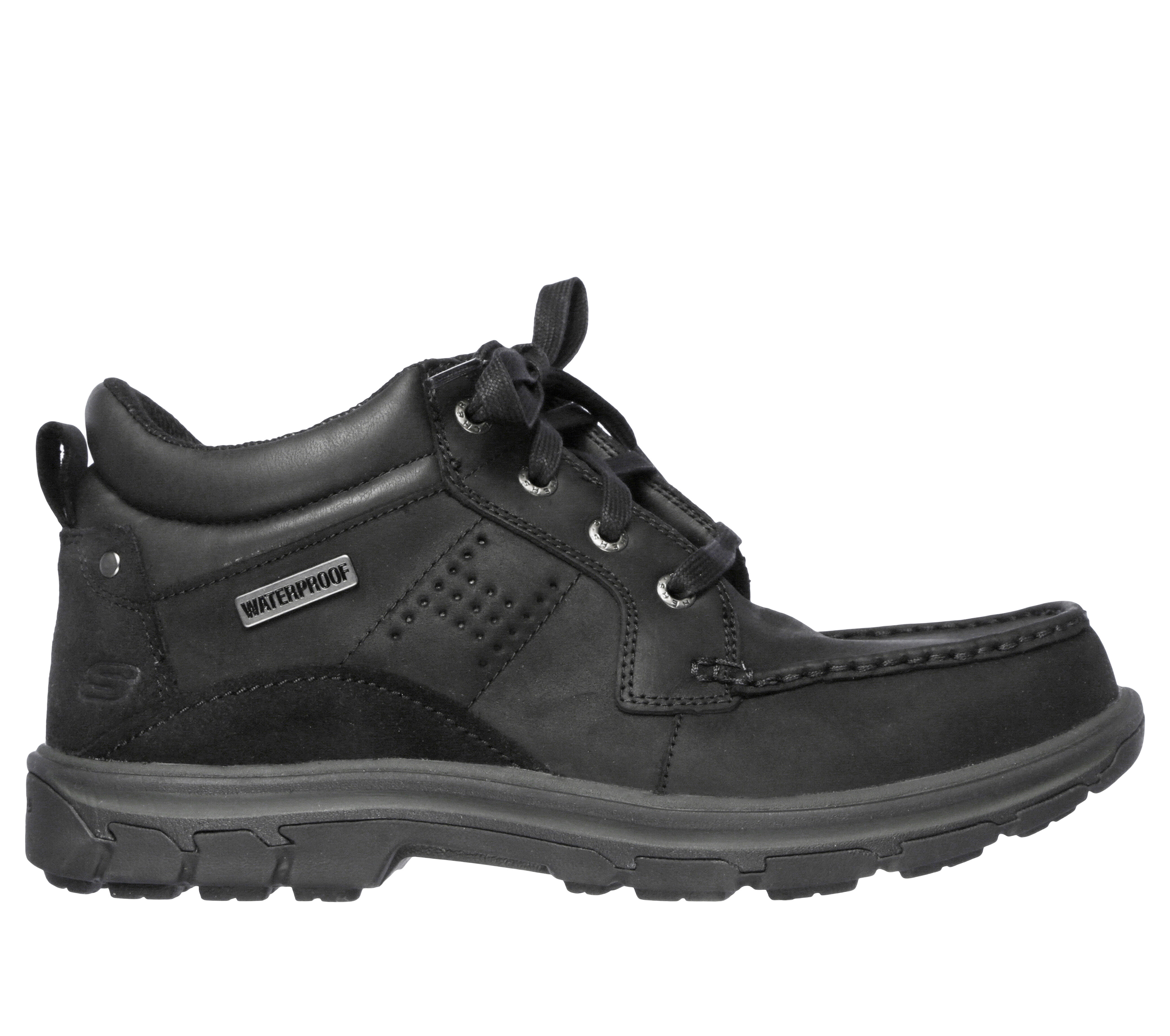 skechers black leather segment melego waterproof boots