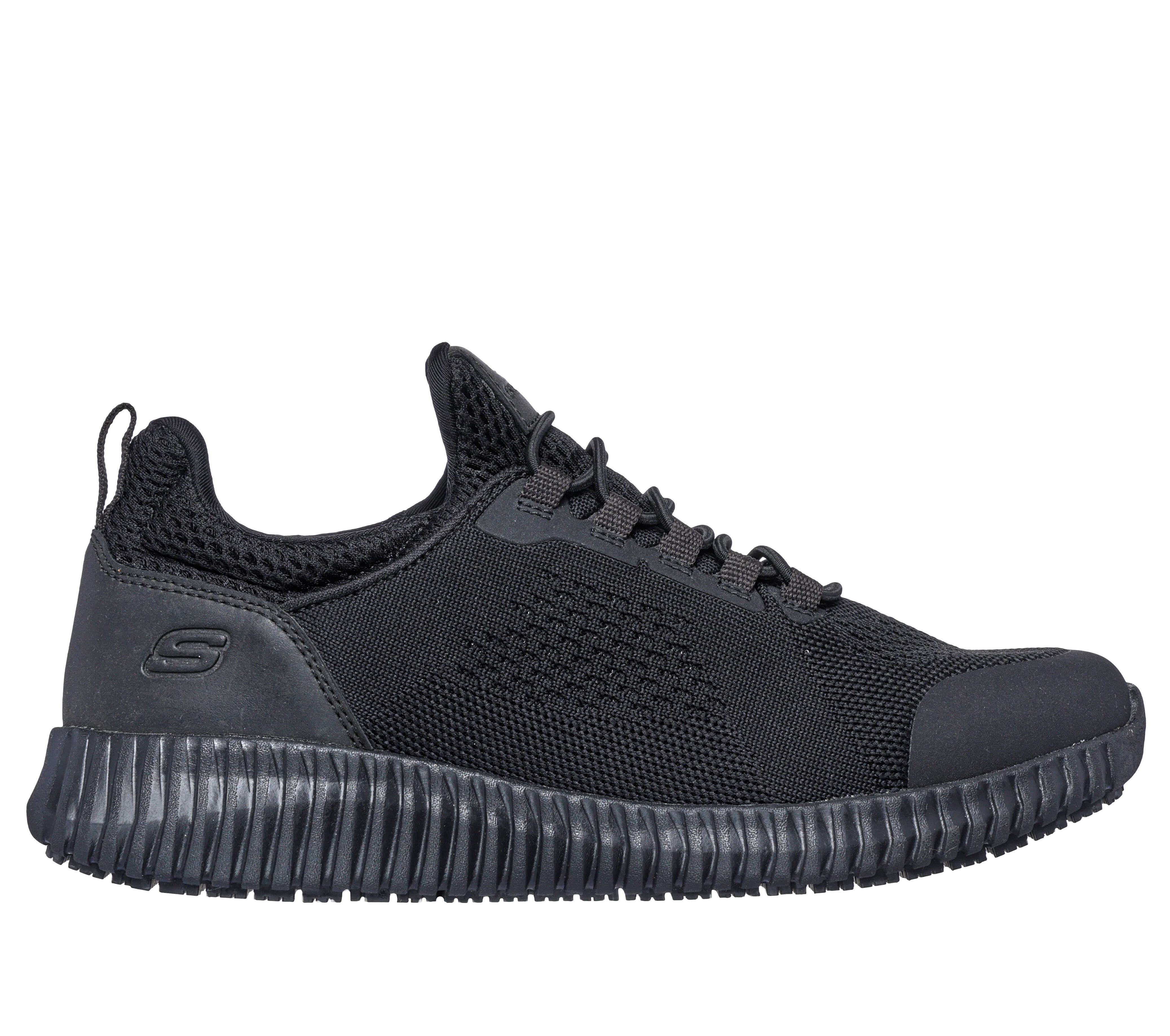 skechers black non slip shoes