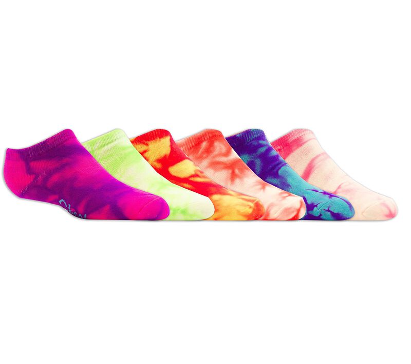 6 Pack Tie Dye Sport Fashion Socks | SKECHERS