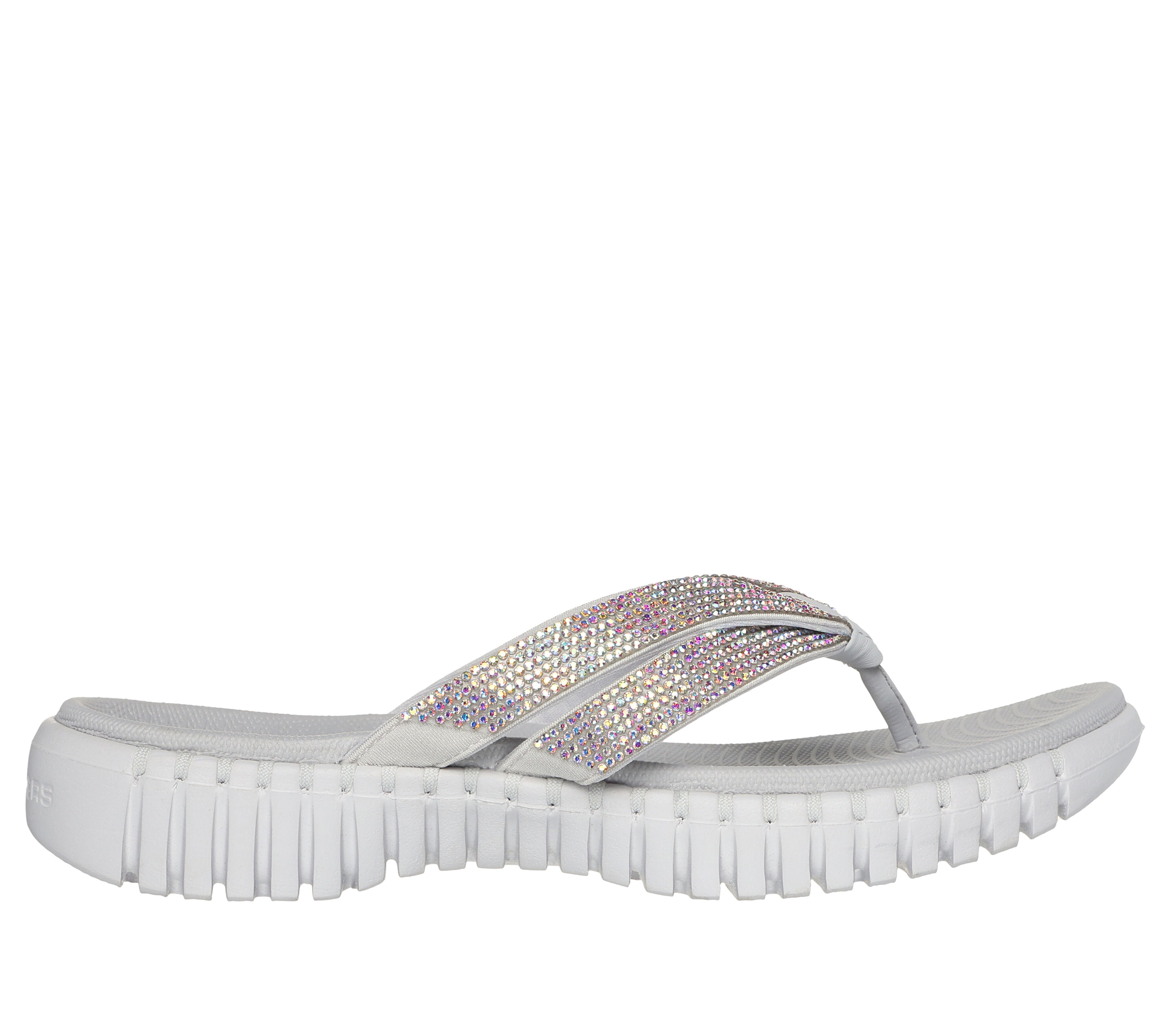 Skechers sparkle sale flip flops